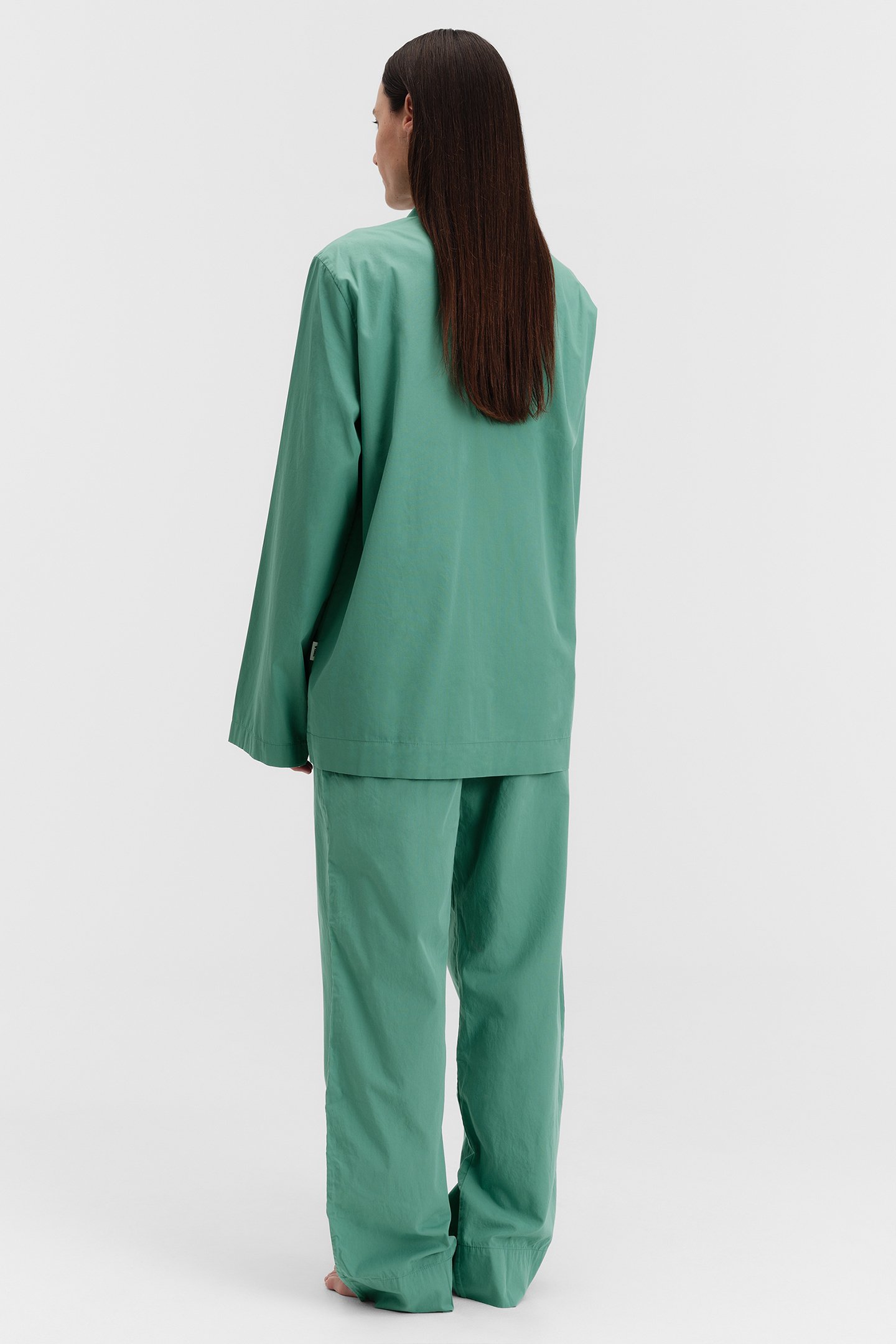 UNISEX POPLIN PYJAMAS SHIRT VINTAGE GREEN 3