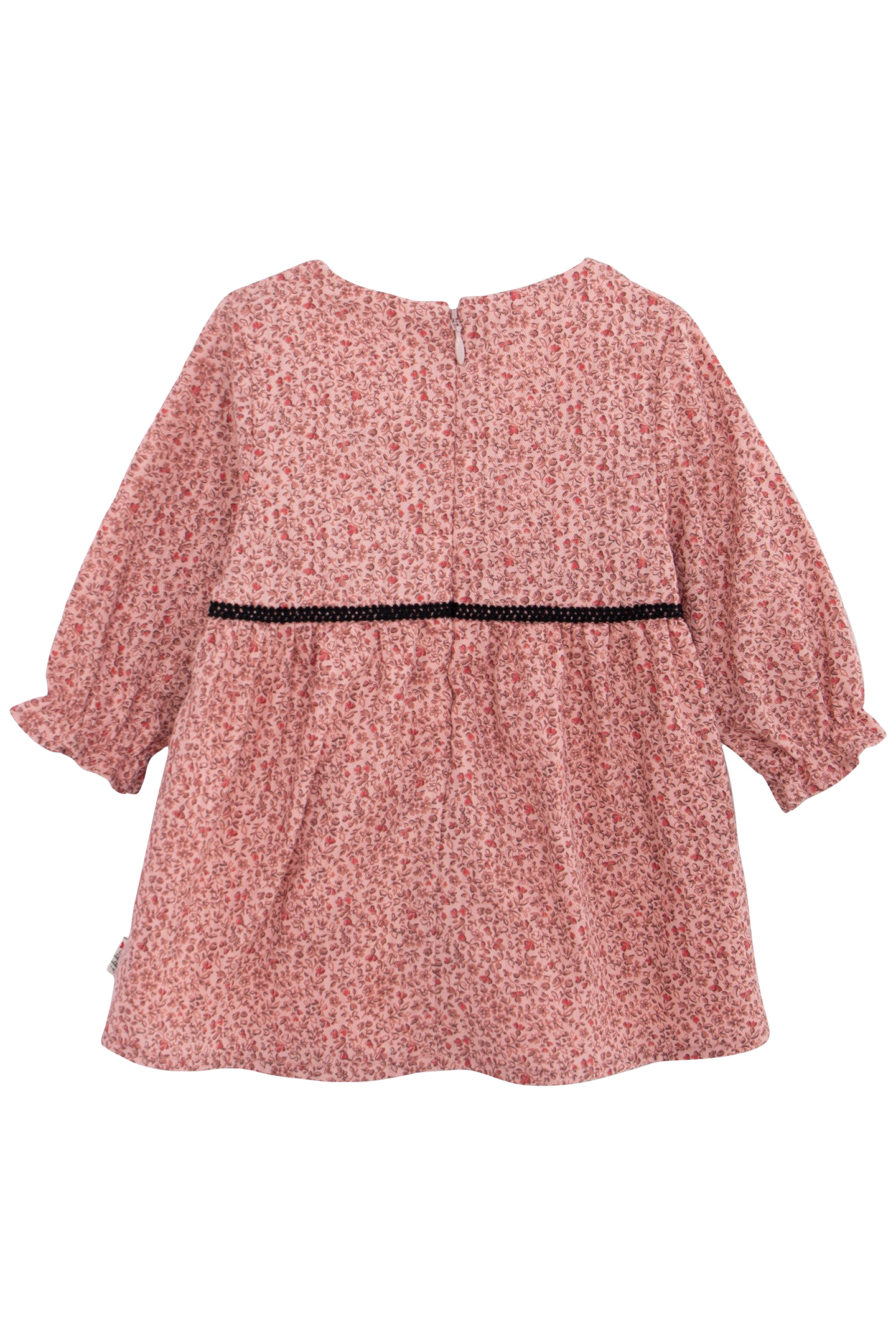 PINK DRESS ORGANIC COTTON SMALL FLOWERS FAUX-UNI BABY GIRL 2