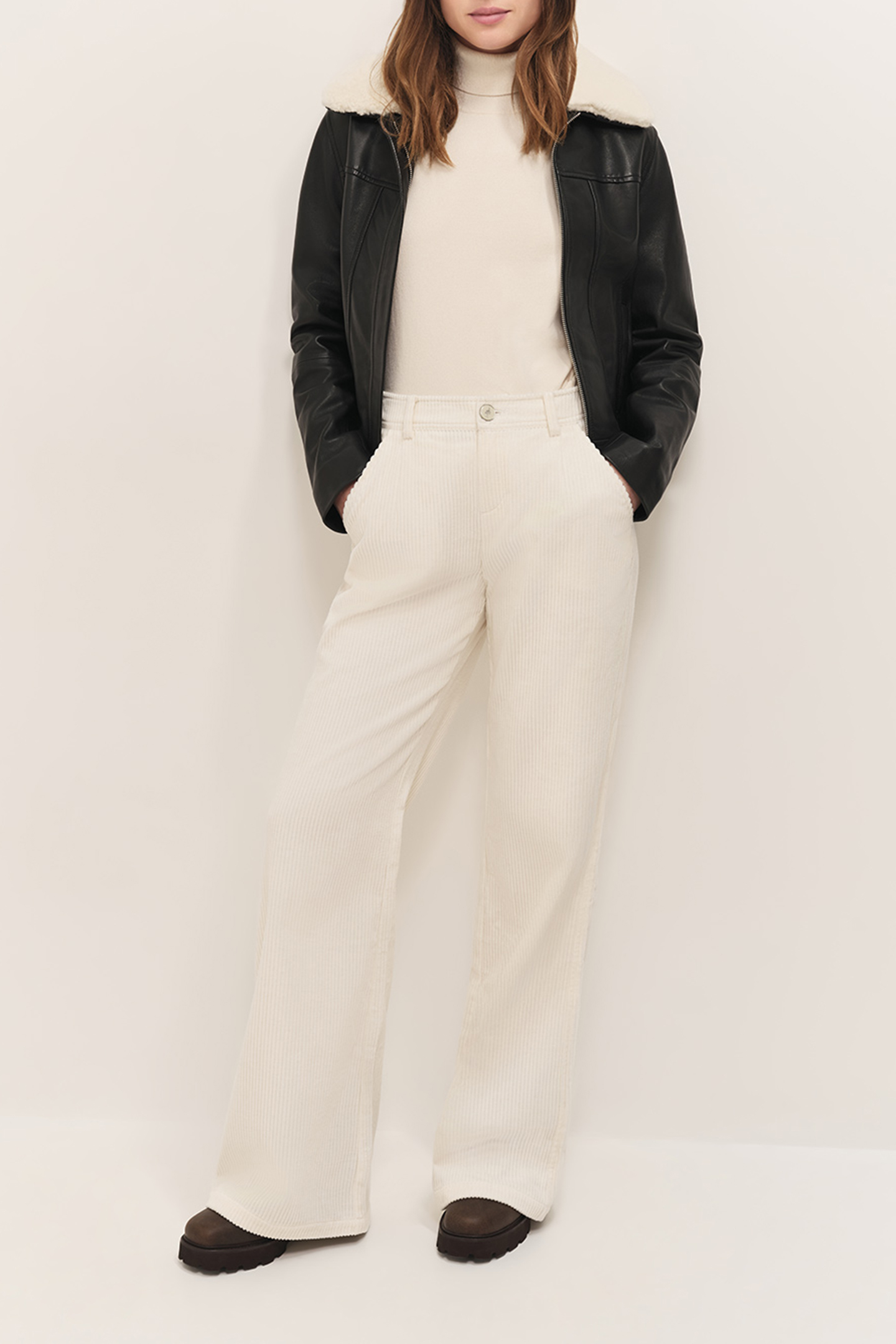 DAMIAN - BLACK LEATHER AVIATOR-STYLE JACKET WITH REMOVABLE S 2