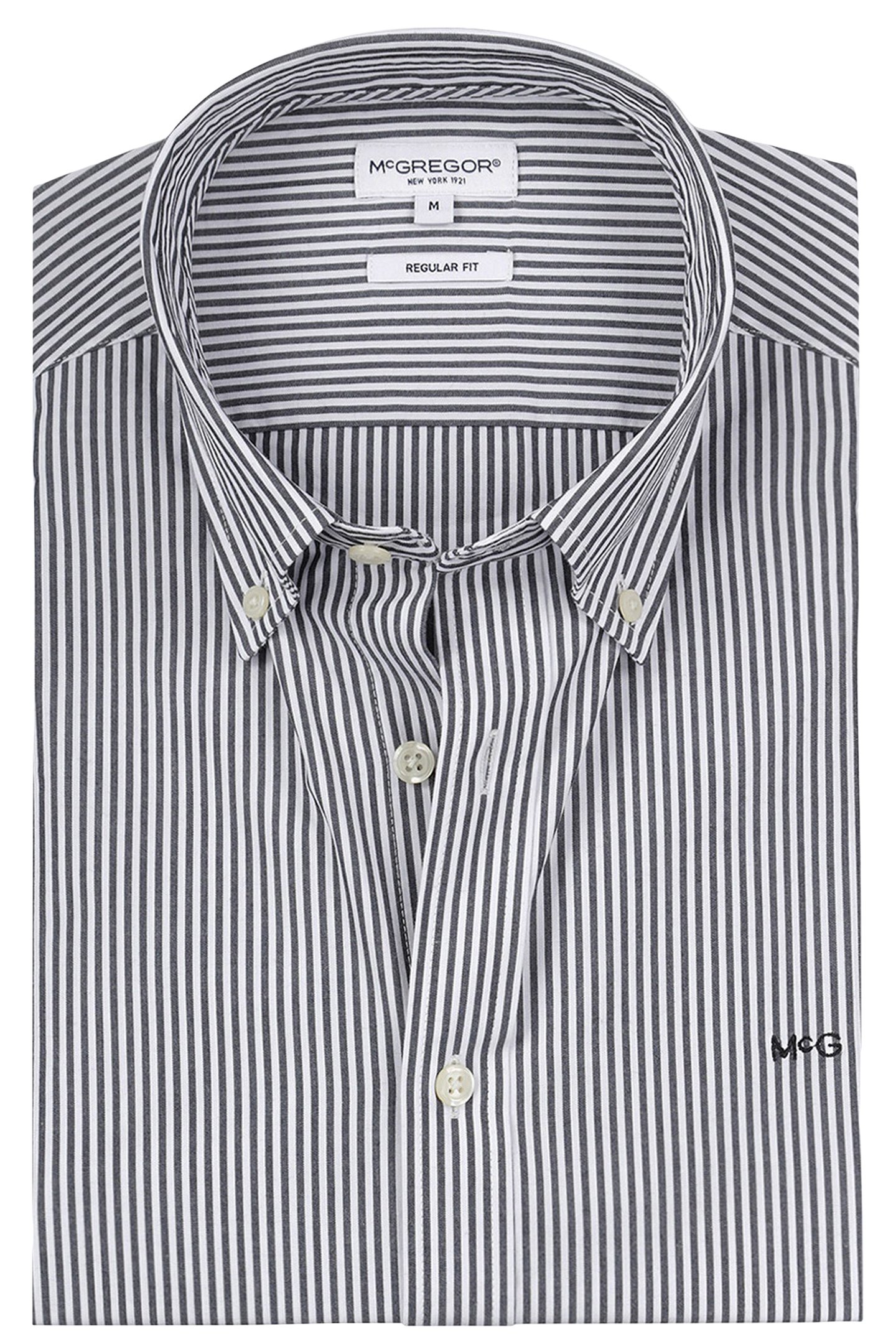 POPLIN STRIPE PEACHED SHIRT NAVY 3