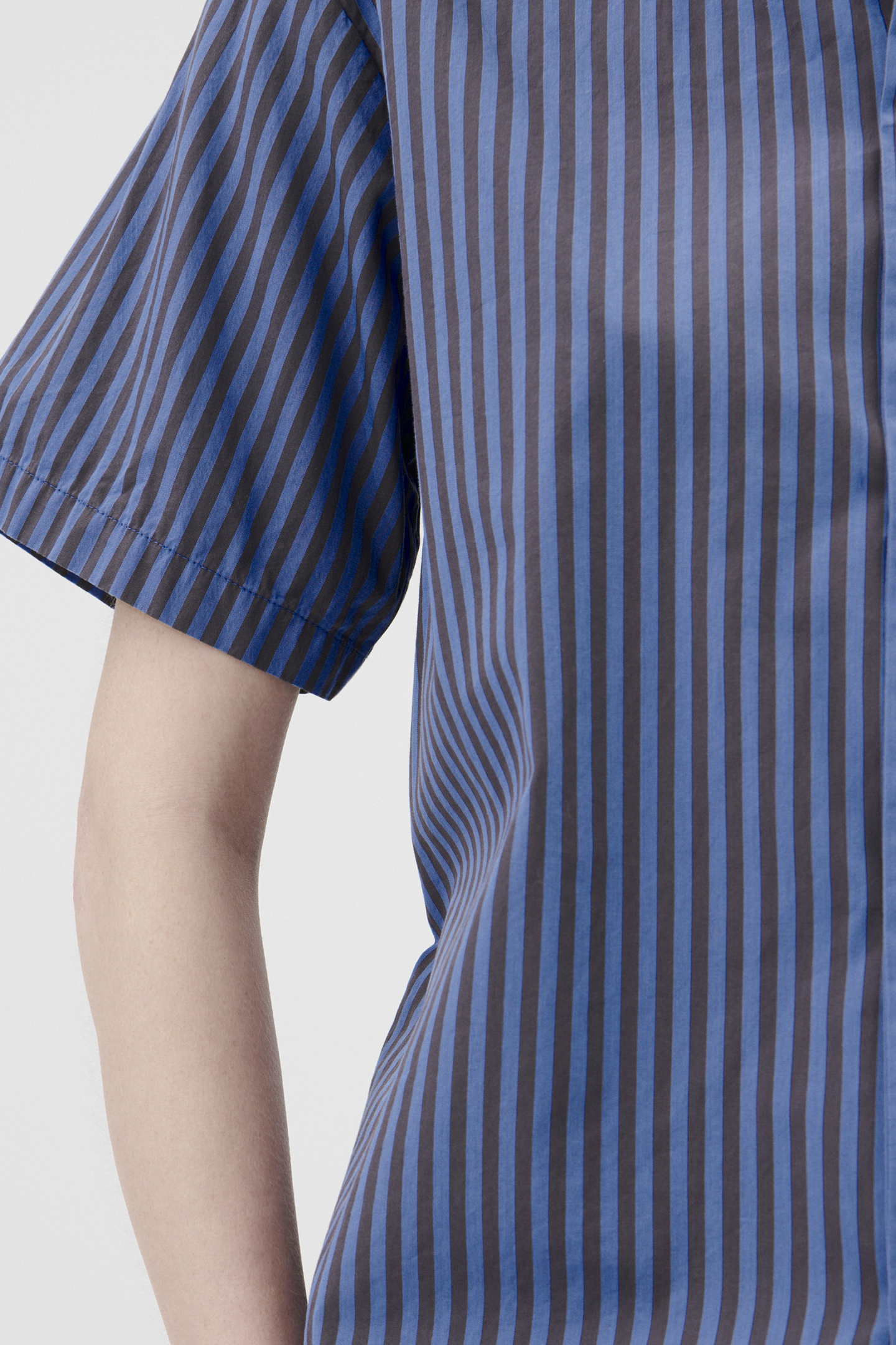 UNISEX POPLIN SHORT SLEEVE SHIRT VERNEUIL STRIPES 4