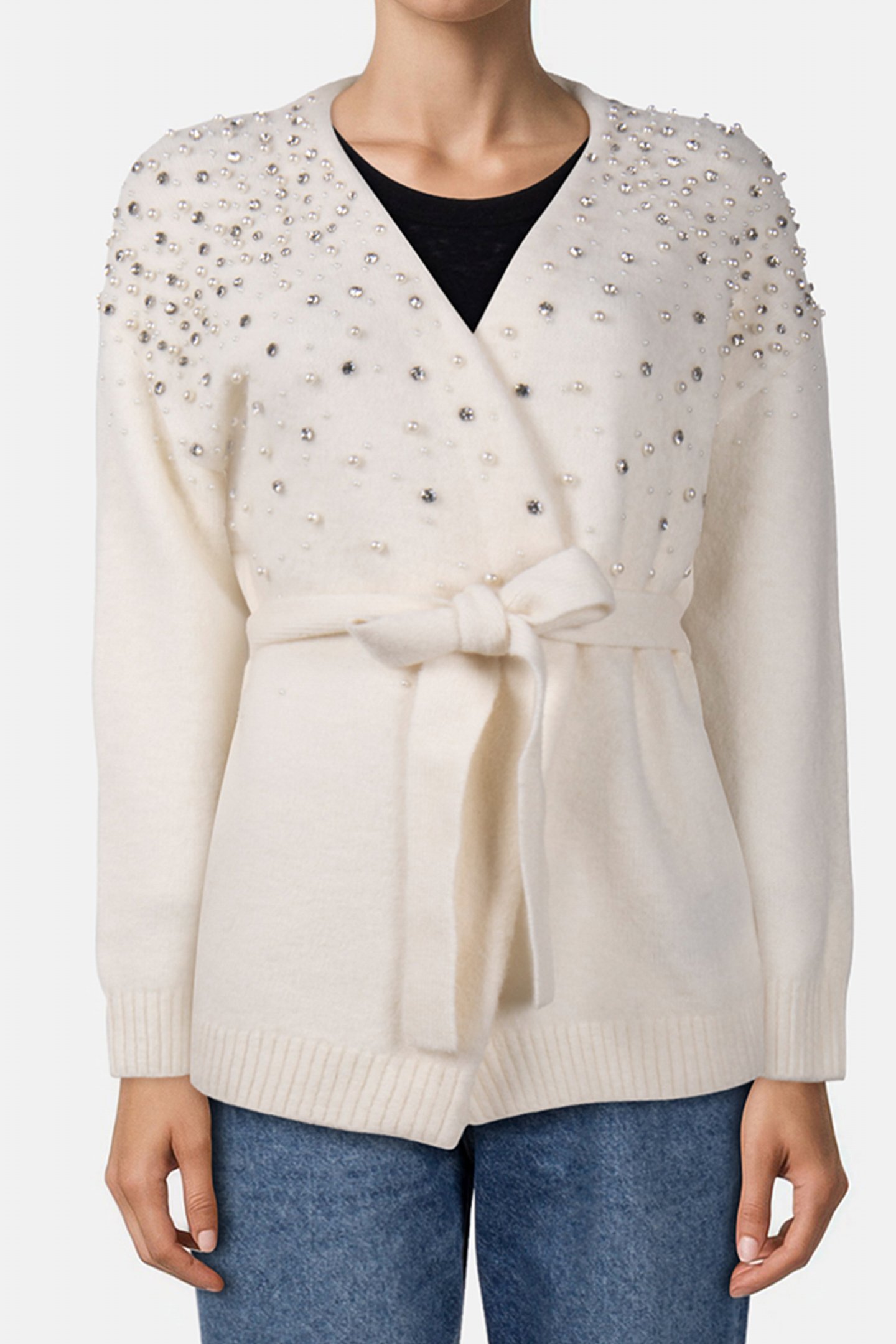 SIBILLA BELTED CARDI PALE PEARL 1