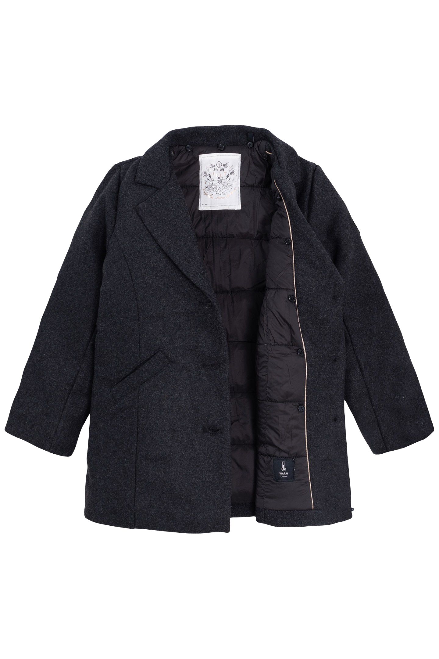 GREY COAT WITH REMOVABLE HOODED TRIM FOR GIRLS 5