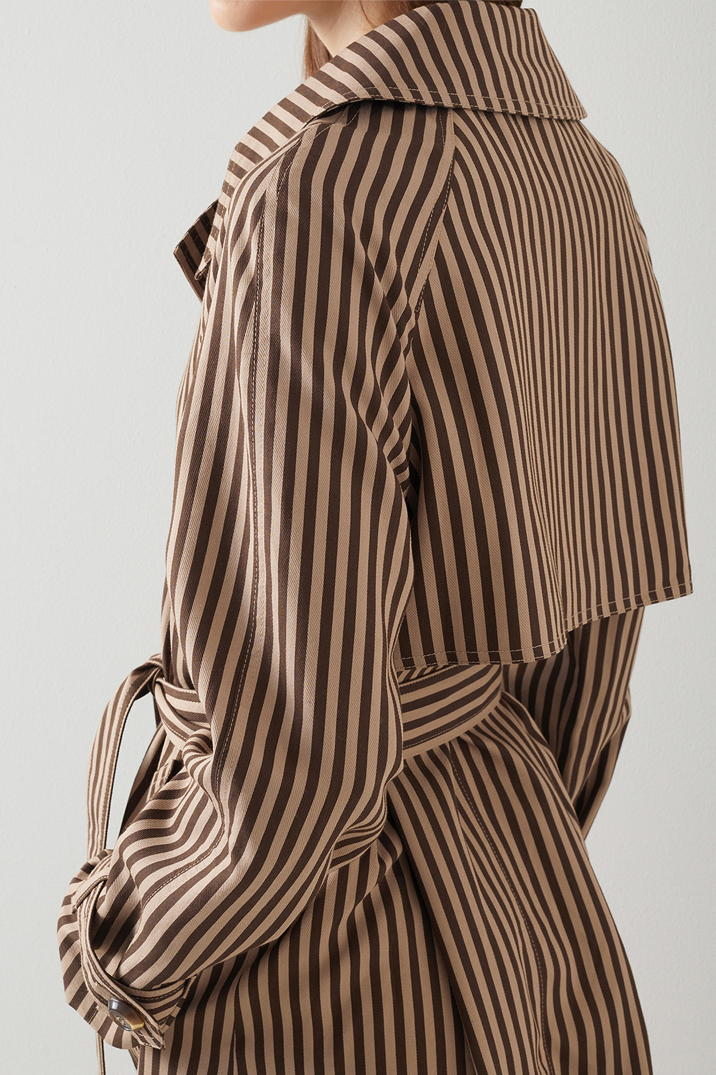 CT CARINE- STRIPED TRENCH BROWN 6