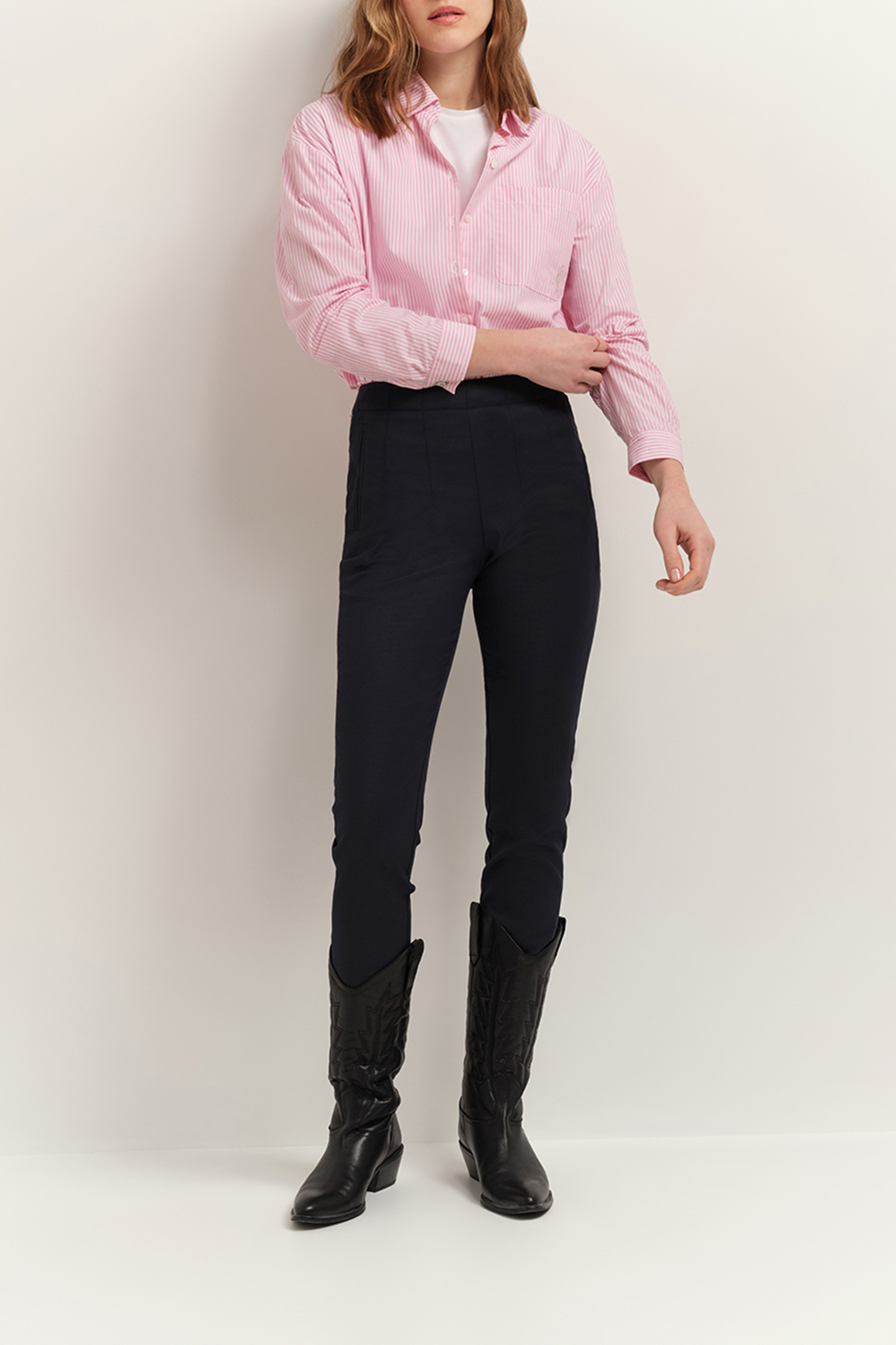 PETUNIA - UPCYCLED NAVY BLUE 7/8 CIGARETTE PANTS 4