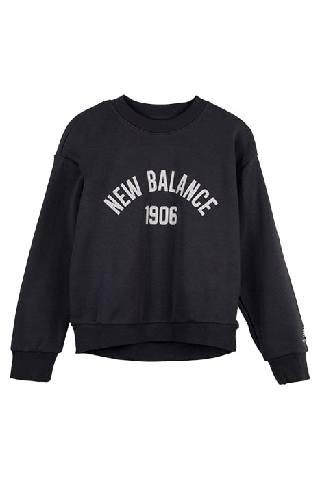 UNISEX ESSENTIALS VARSITY FLEECE CREW BLACK TOP by New Balance