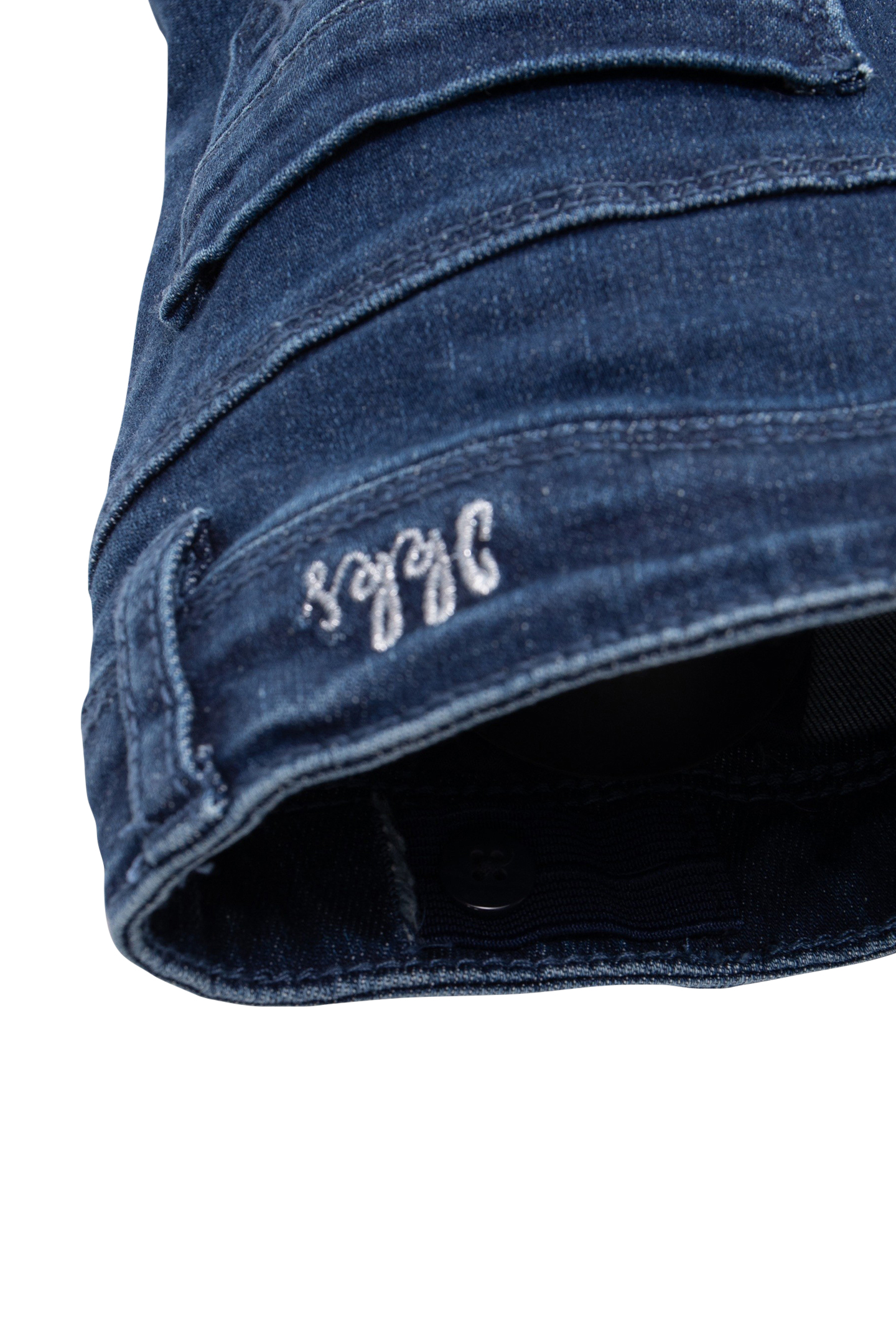 GIRLS’ BLUE WIDE LEG JEANS, FIXED FRINGED TURNED UP CUFFS 7