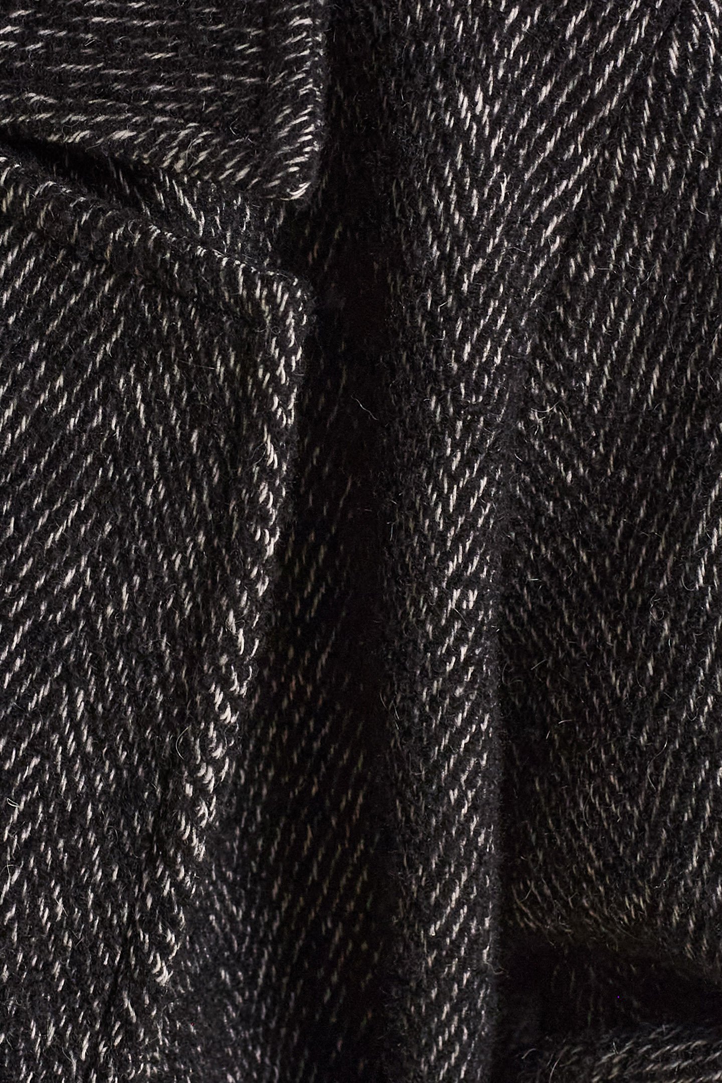 BLACK MARL WOOL CLOTH LONG COAT BLACK 6