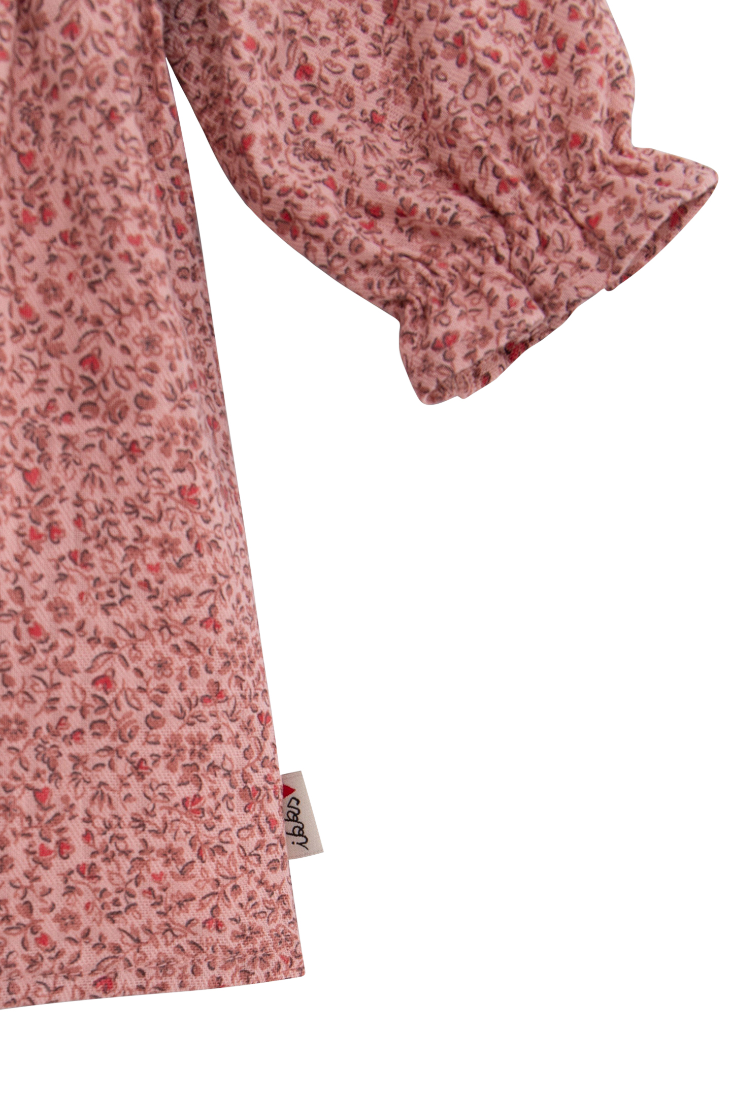 PINK DRESS ORGANIC COTTON SMALL FLOWERS FAUX-UNI BABY GIRL 6