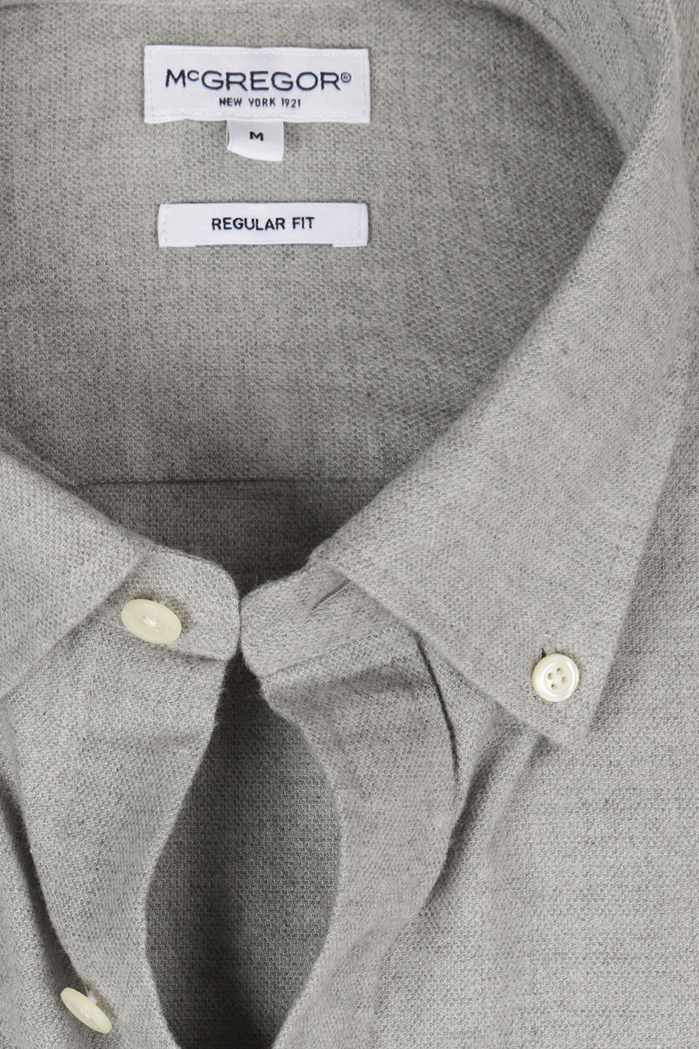 FLANNEL MELANGE OXFORD SHIRT MEDIUM GREY 9