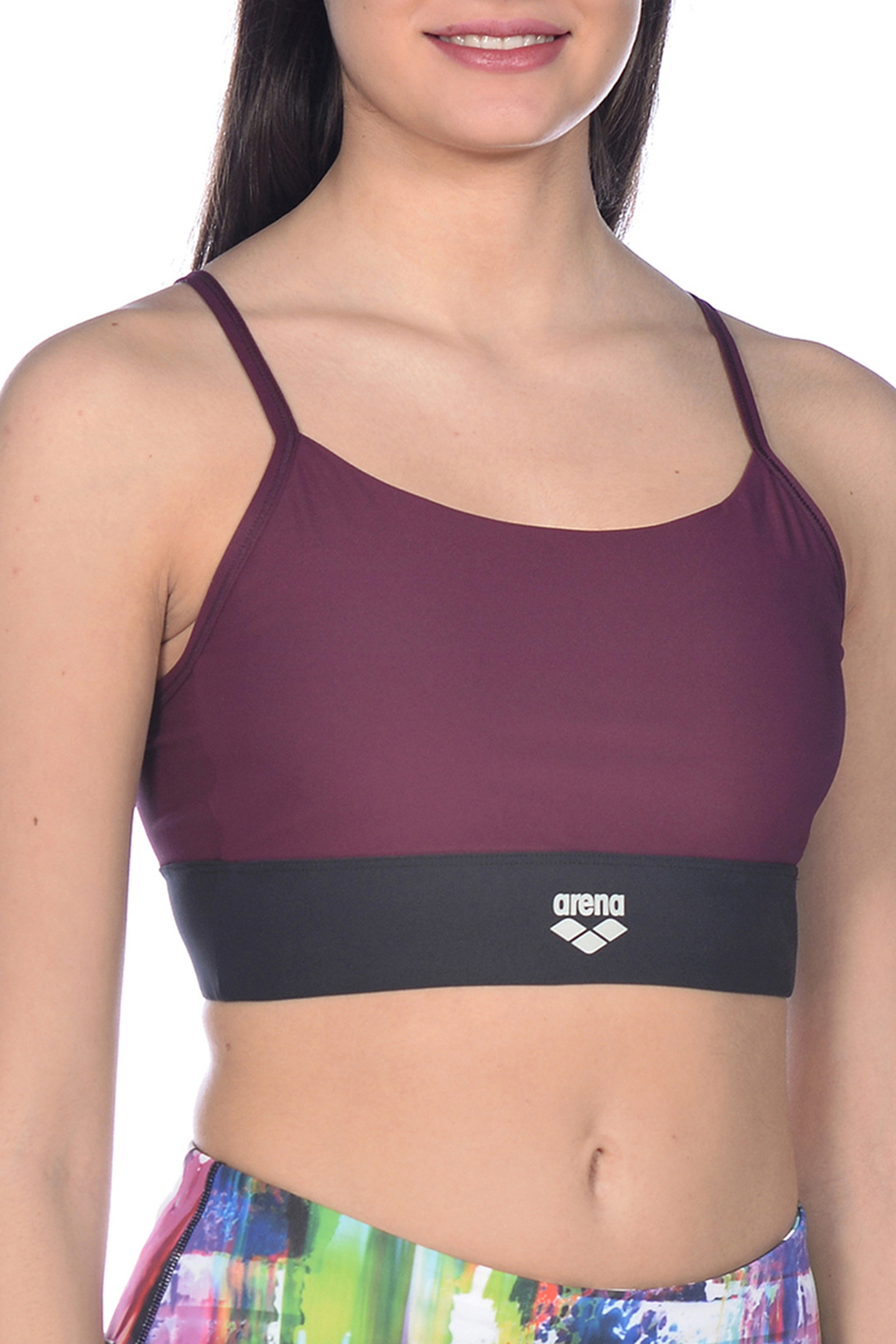 W GYM BRA TOP CROSS STRAPS RED WINE VIVID 5
