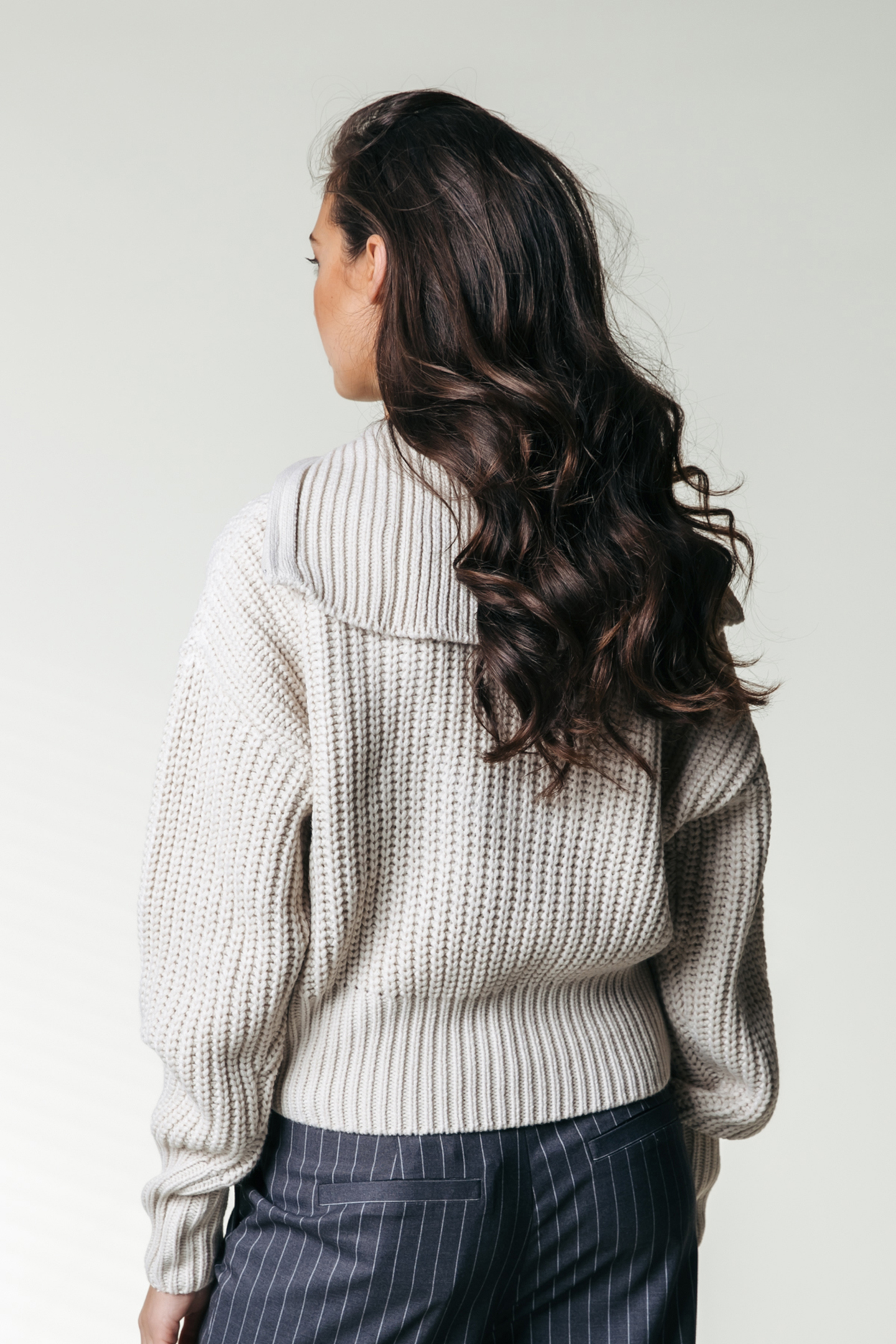 YFKE KNITWEAR ZIP PULLOVER FOG BEIGE 2