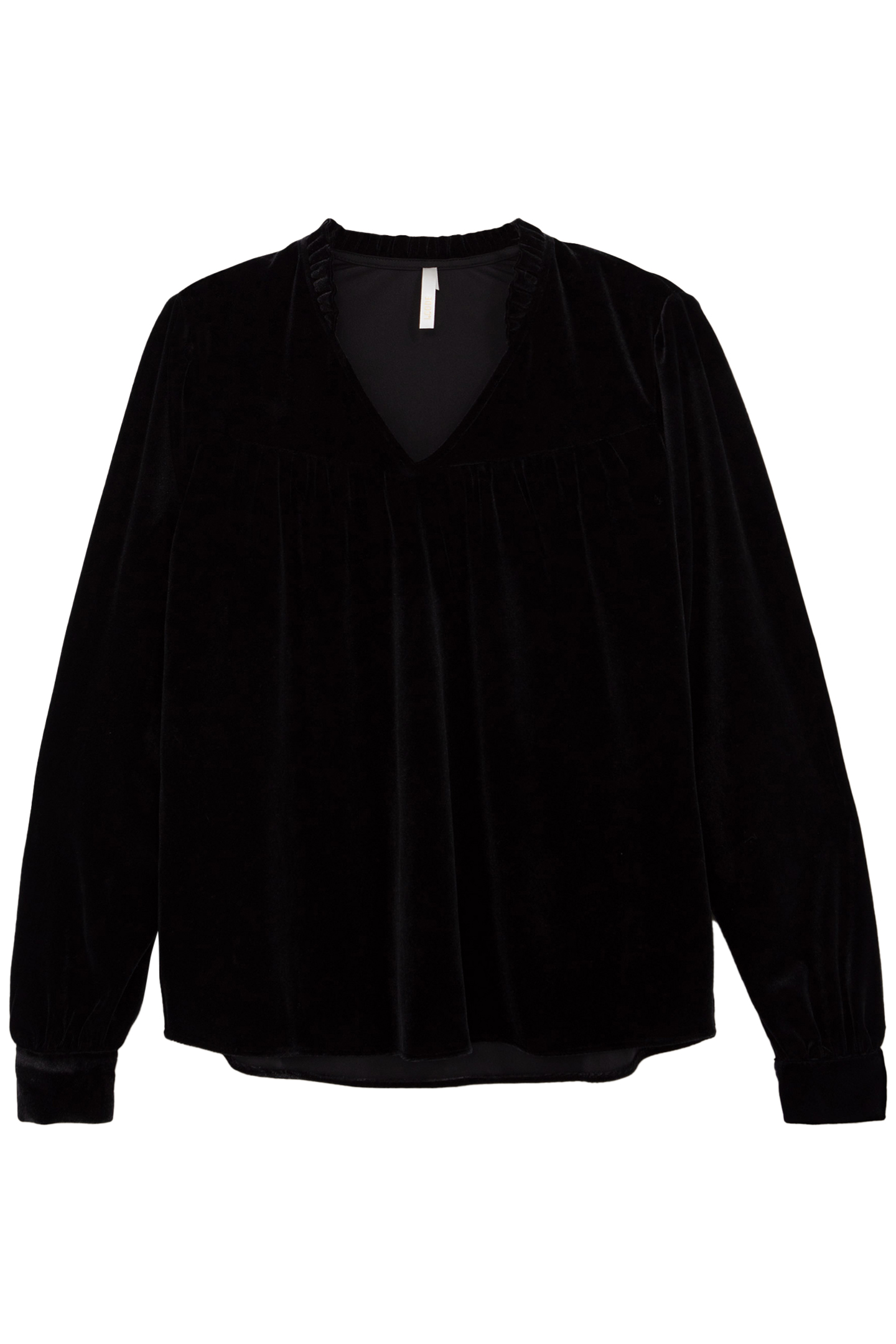 BLACK PANNE VELVET BLOUSE BLACK 4