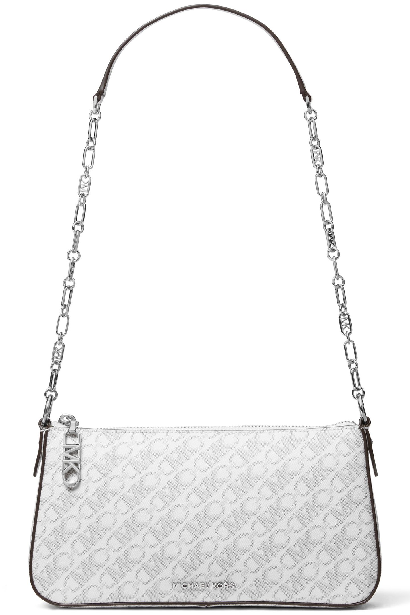 CHAIN POUCHETTE SHOULDER BAG IN WHITE 1