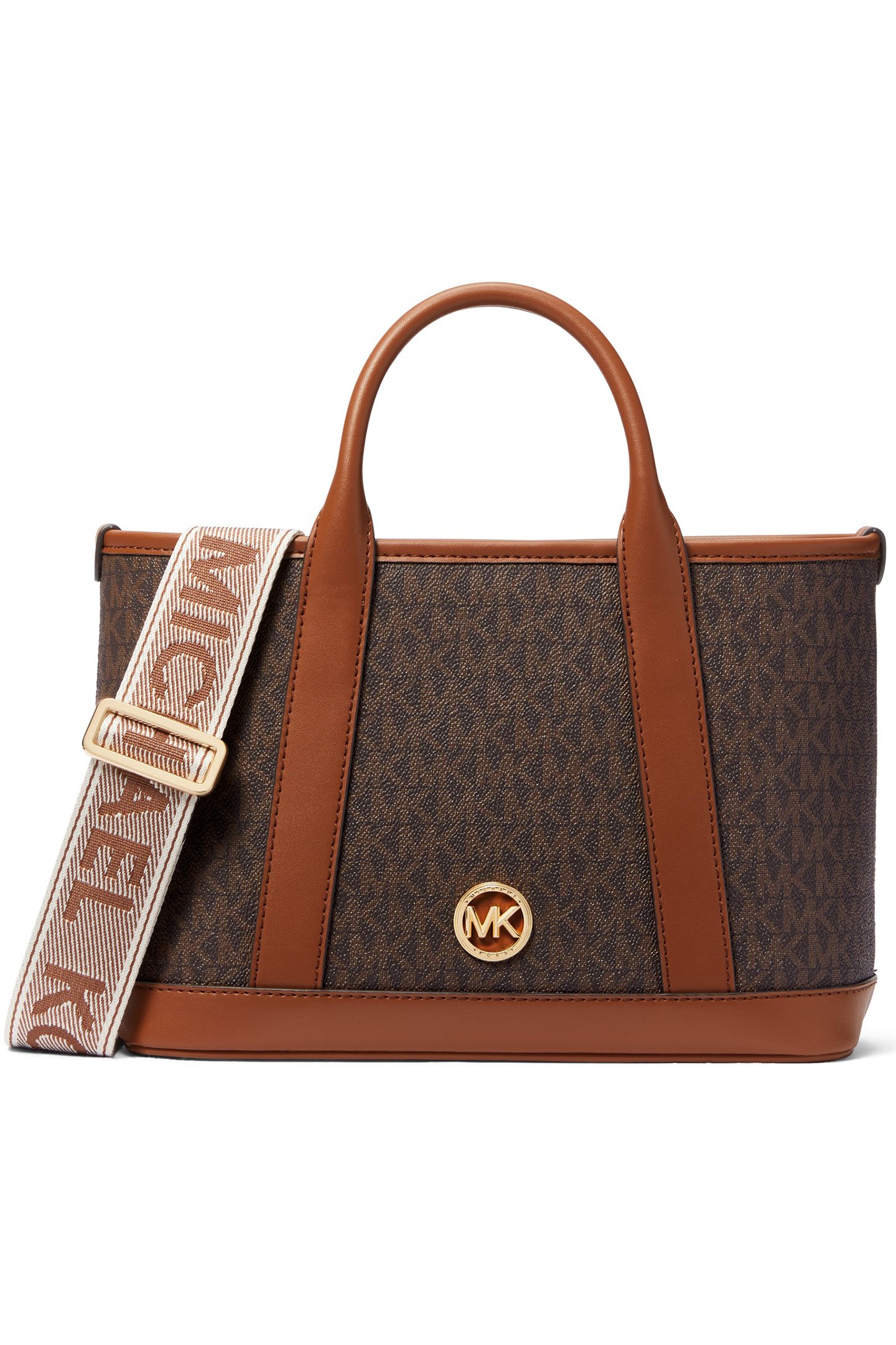 SATCHEL BAG IN BROWN WITH LOGO STRAP 1