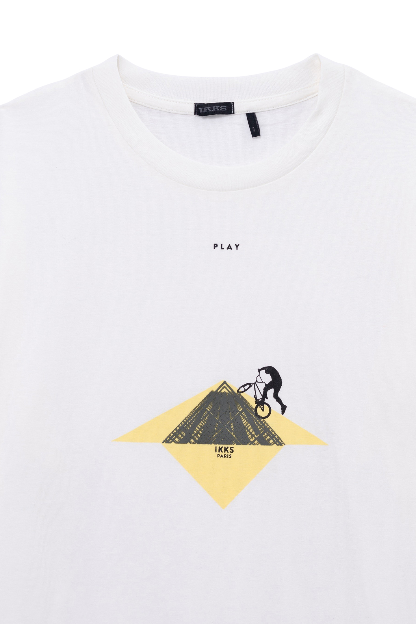 ECRU ORGANIC COTTON T-SHIRT BMX ON PYRAMID BOY 3