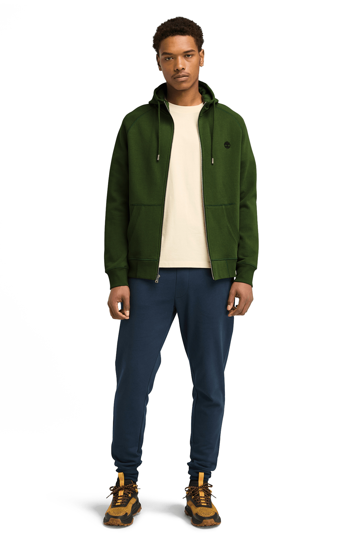 EXETER RIVER BRUSHED BACK FULL ZIP HOODIE BLACK FOREST GREEN 4