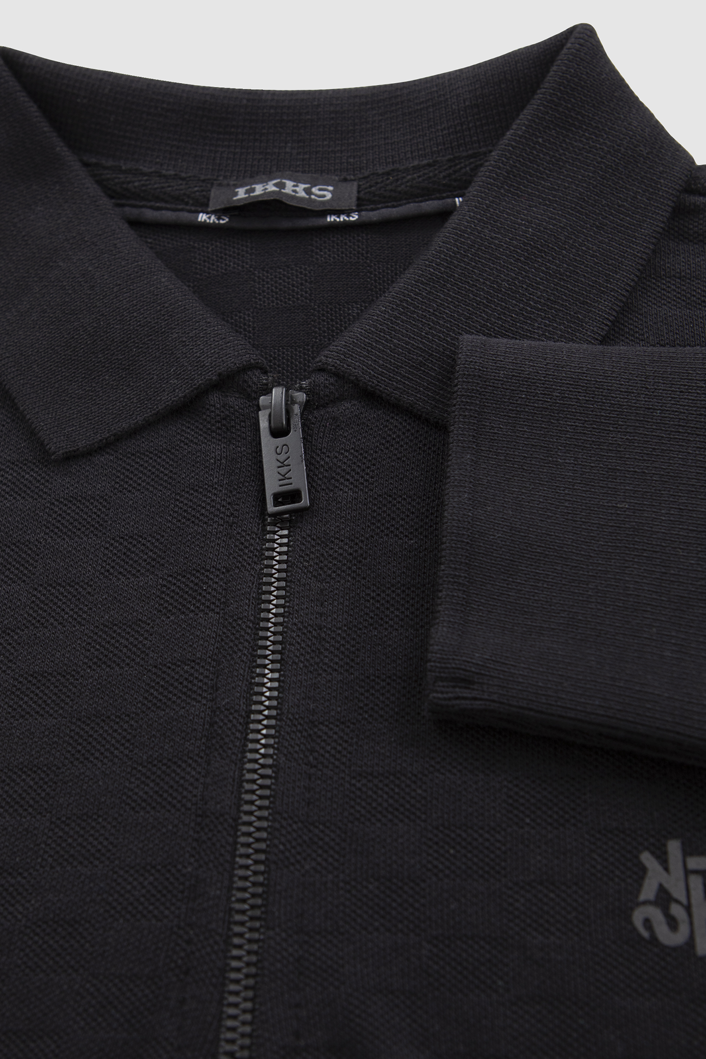 BOY'S BLACK ORGANIC COTTON CHECKERBOARD POLO SHIRT 6