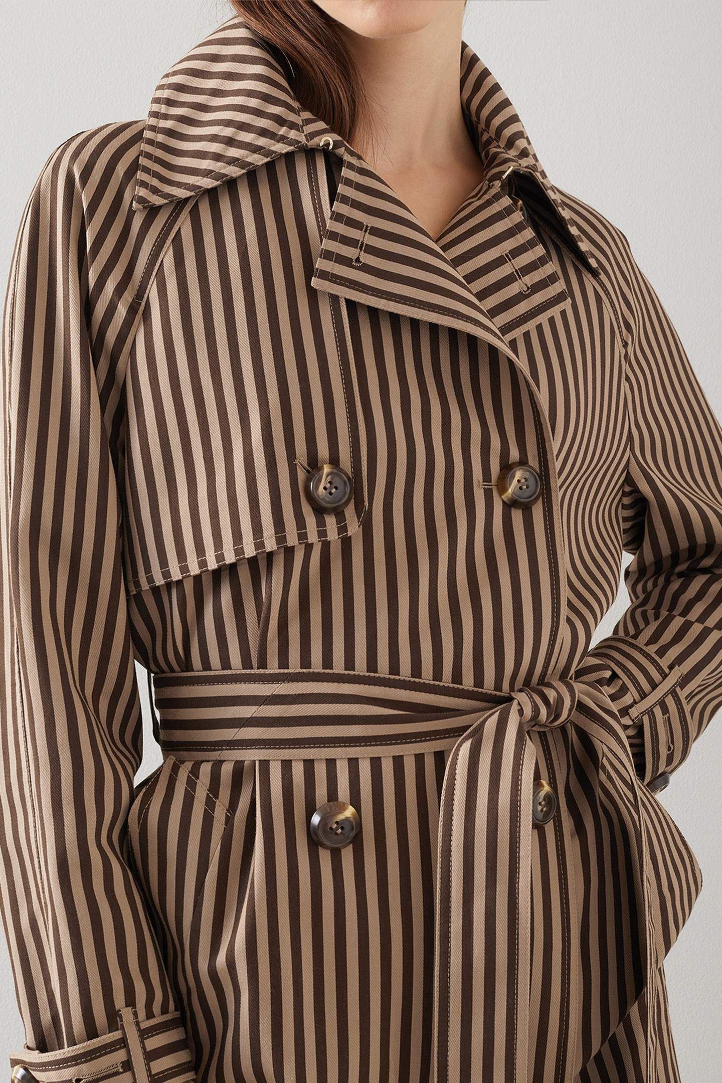 CT CARINE- STRIPED TRENCH BROWN 5
