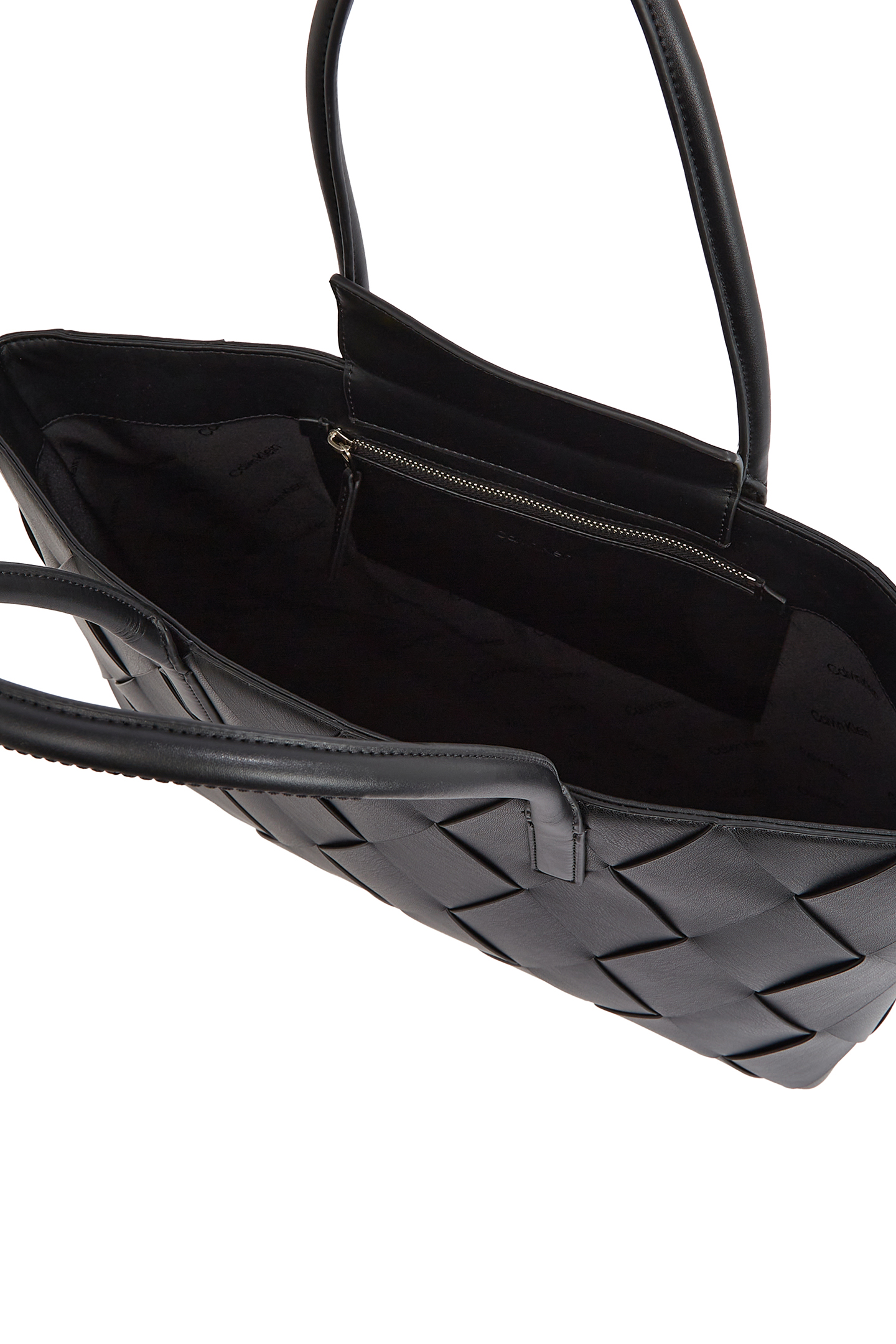 CK WOVEN MEDIUM SHOPPER BAG CK BLACK 4