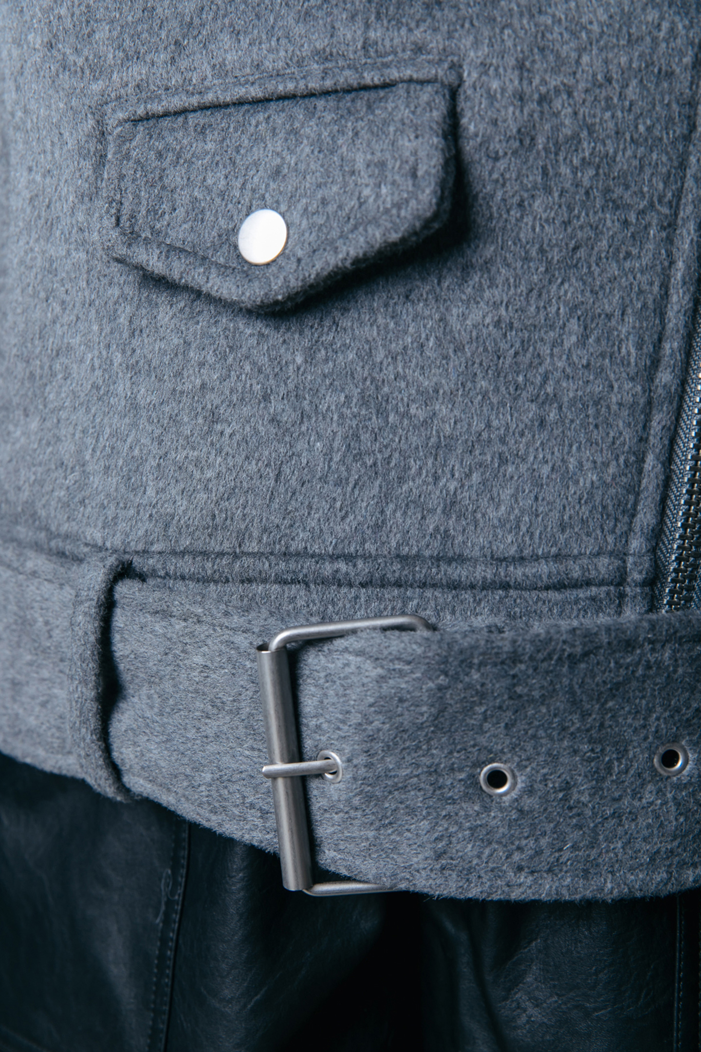 ELEA WOOL BIKER JACKET MEDIUM GREY MELANGE 9