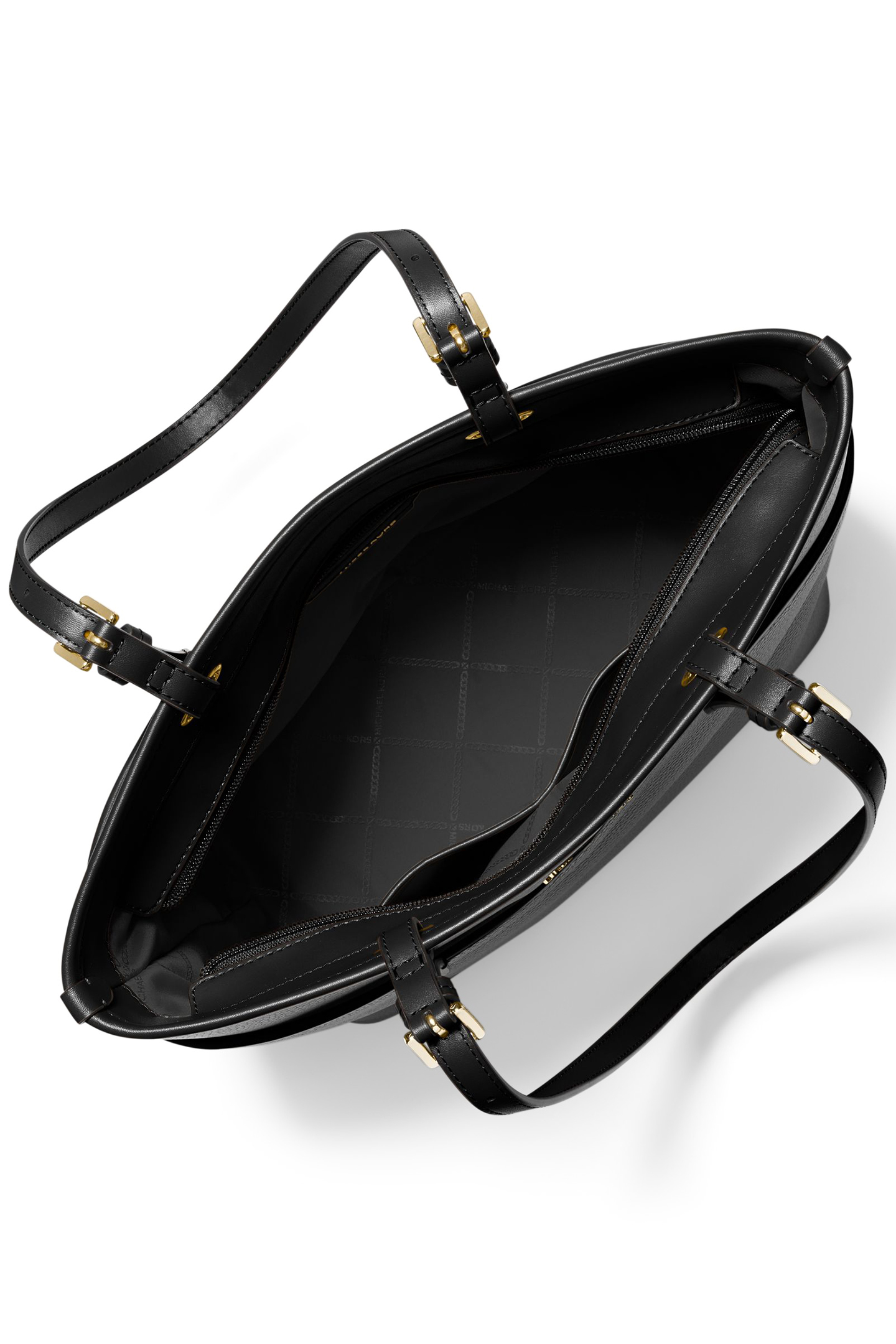 MEDIUM LEATHER TOP ZIP BUCKET MESSENGER BAG IN BLACK 4