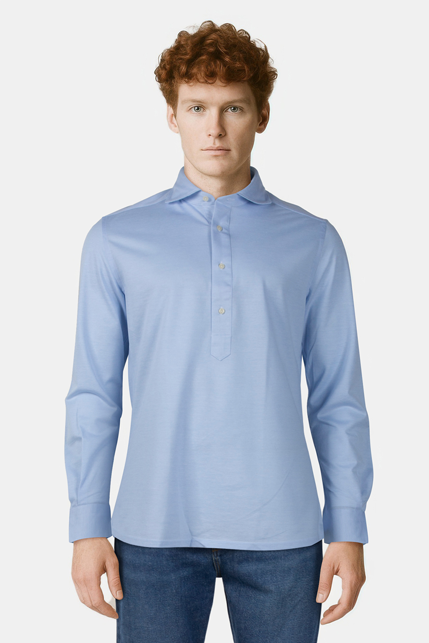 LIGHT BLUE EXTRA SLIM FIT POPOVER 1