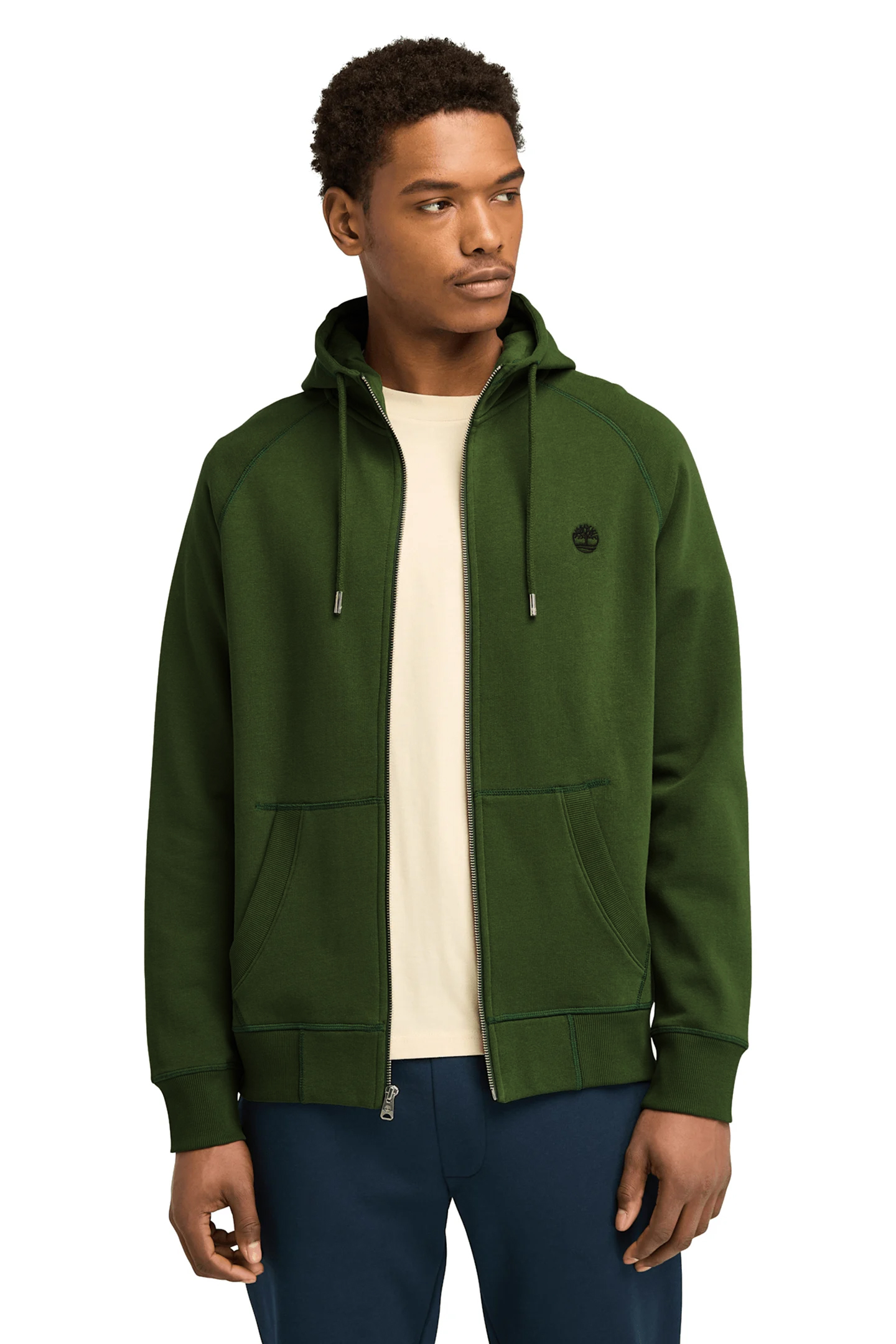 EXETER RIVER BRUSHED BACK FULL ZIP HOODIE BLACK FOREST GREEN 1