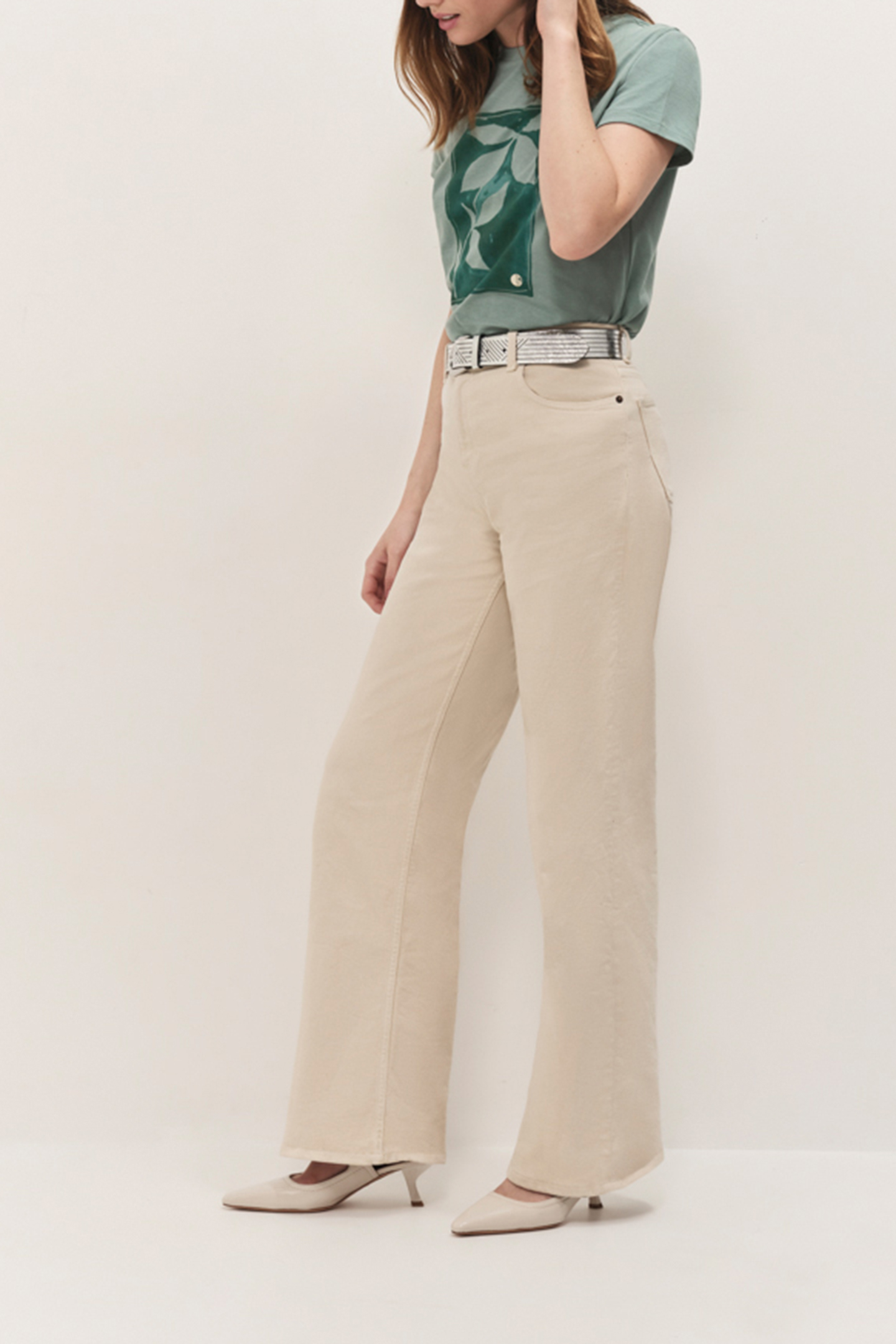 MASTER CELADON T-SHIRT WITH FOLIAGE PRINT INSPIRED BY PAINTI 4