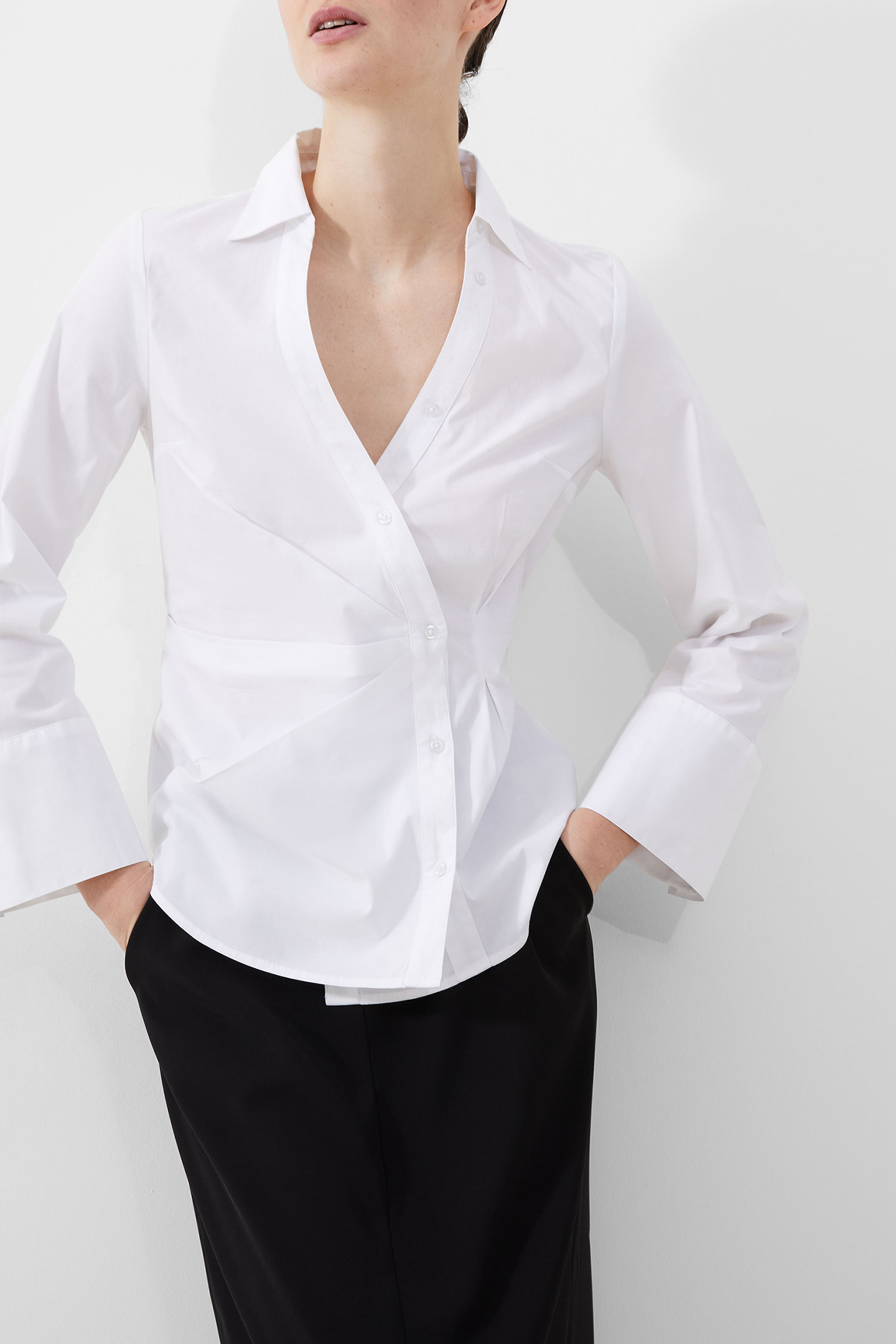 ISABELLE POPLIN ASYMMETRIC SHI LINEN WHITE 3