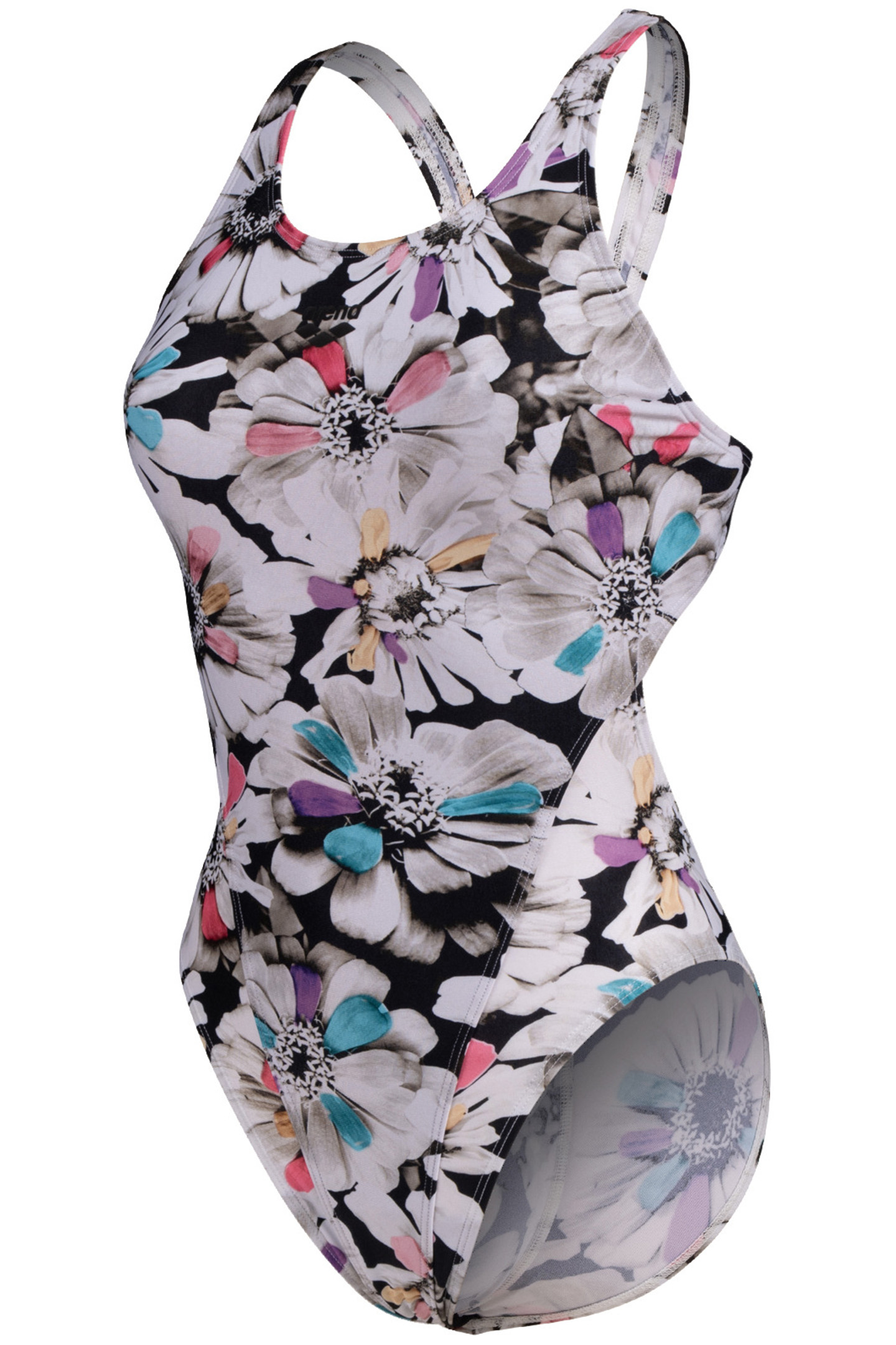 WOMEN'S ARENA ZINNIA PARTY SWIMSUIT SWIM BLACK MULTI 9