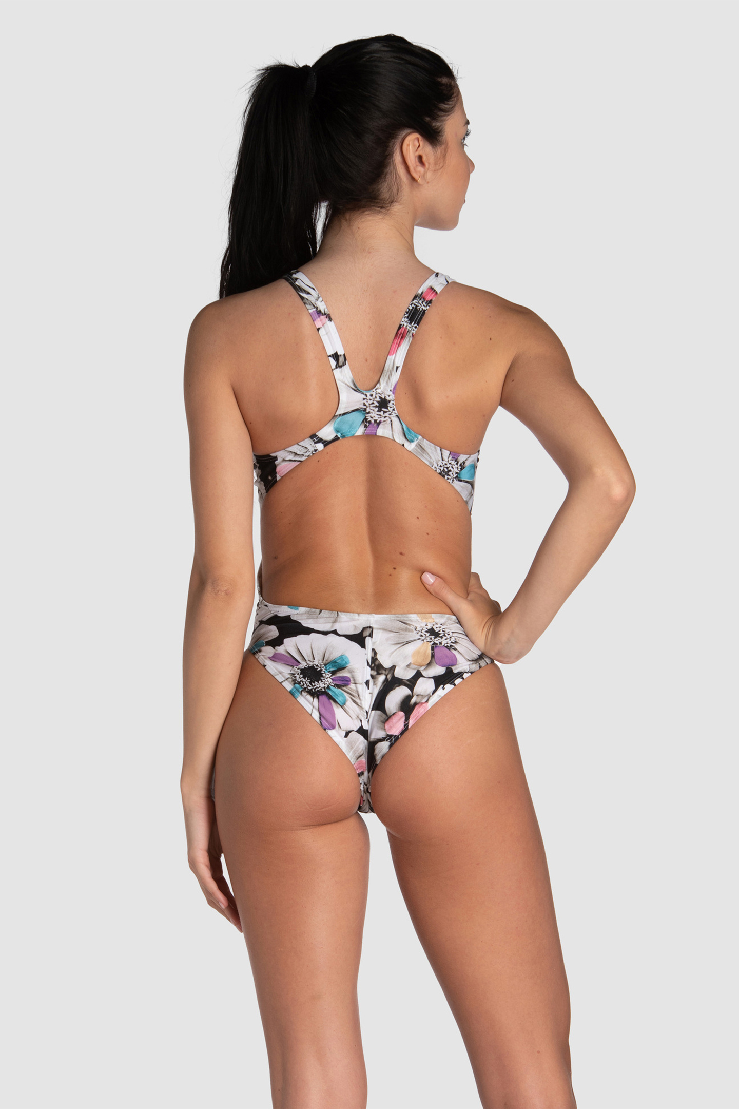 WOMEN'S ARENA ZINNIA PARTY SWIMSUIT SWIM BLACK MULTI 2