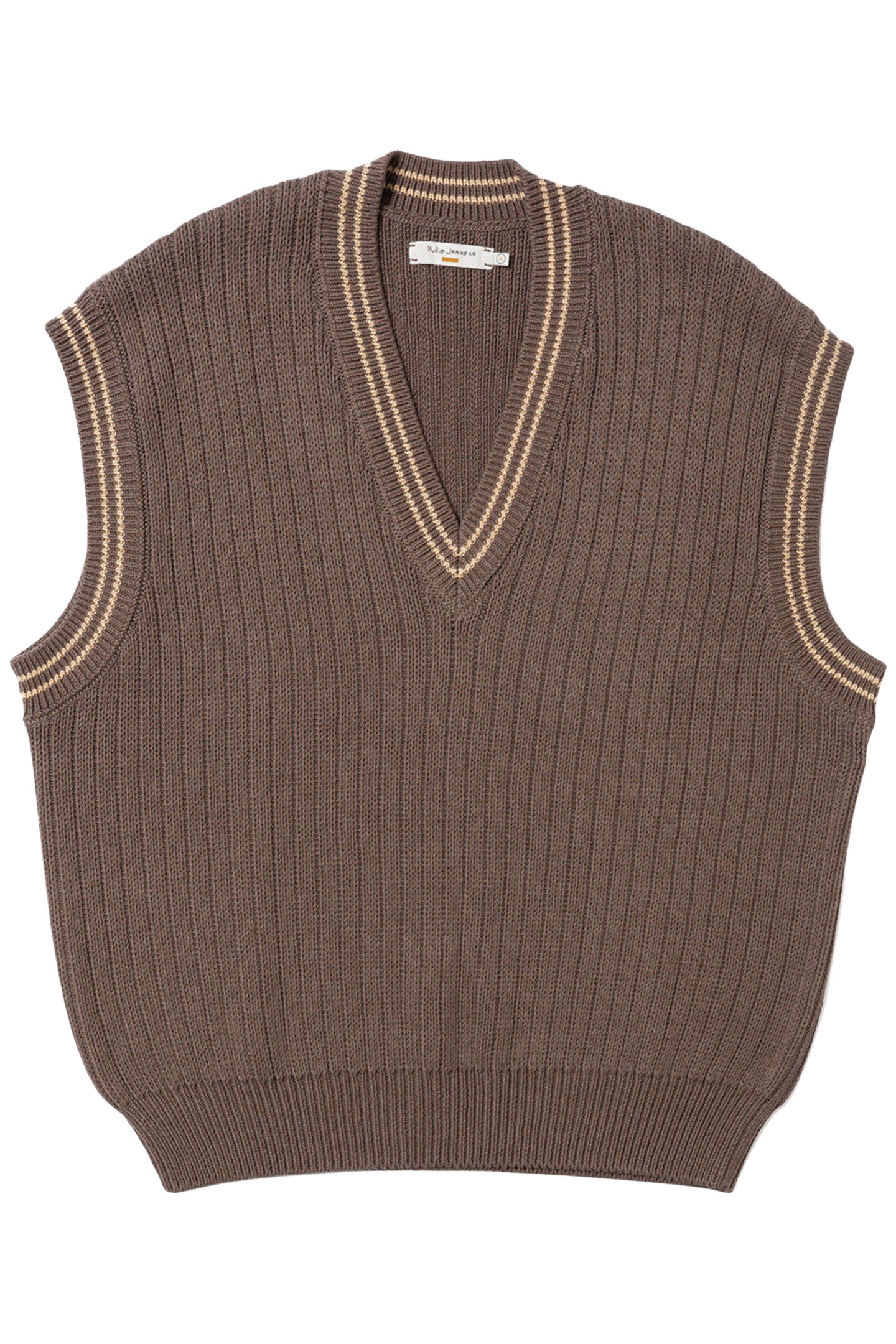 SVERRE KNITTED VEST BROWNMELANG 3