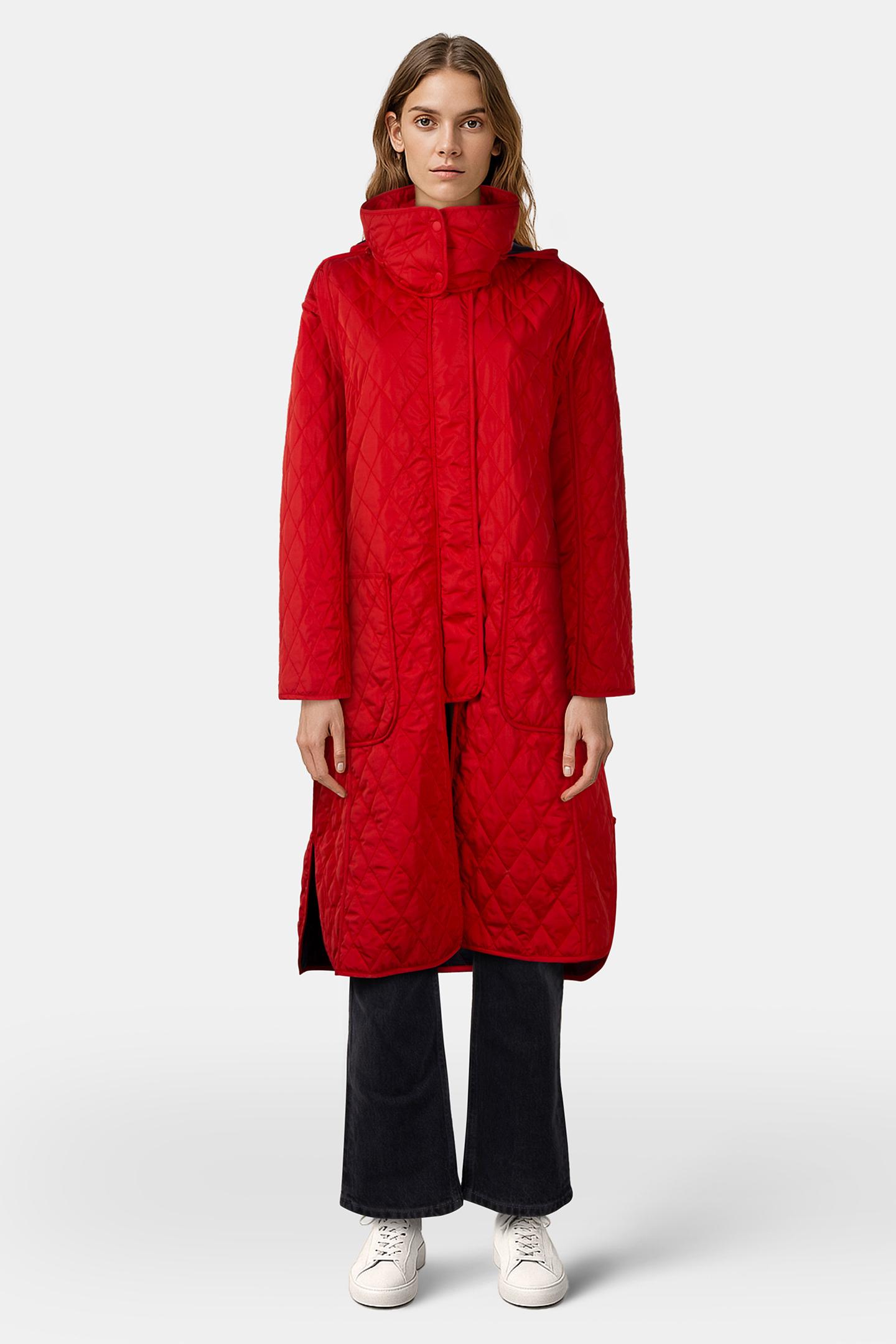 ARIS QUILT REVERSIBLE COAT RED 1