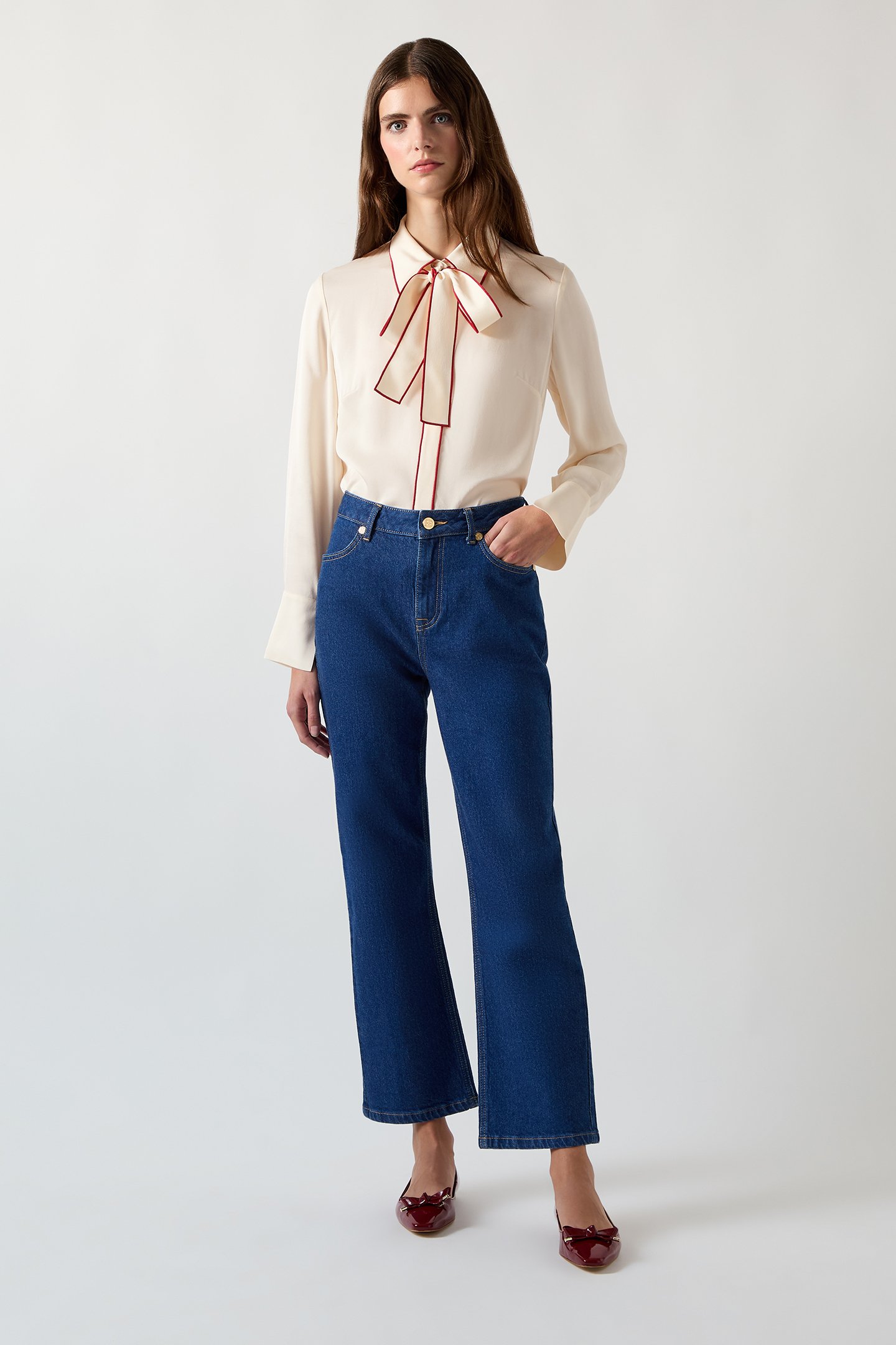 TW ELISA CREPE BLOUSE CREAM by LK Bennett