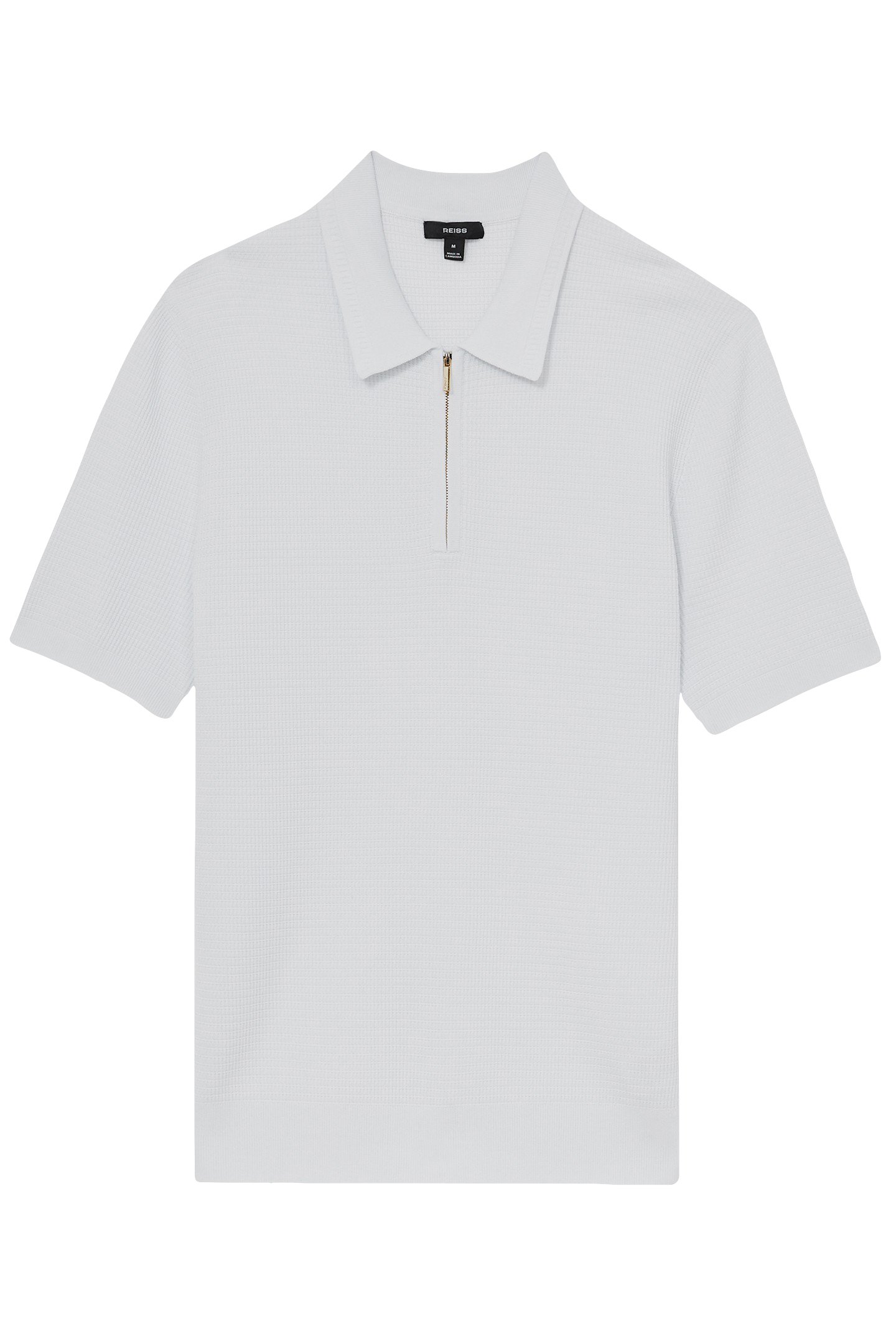 SS HALF ZIP TEXTURED POLO WHITE 3