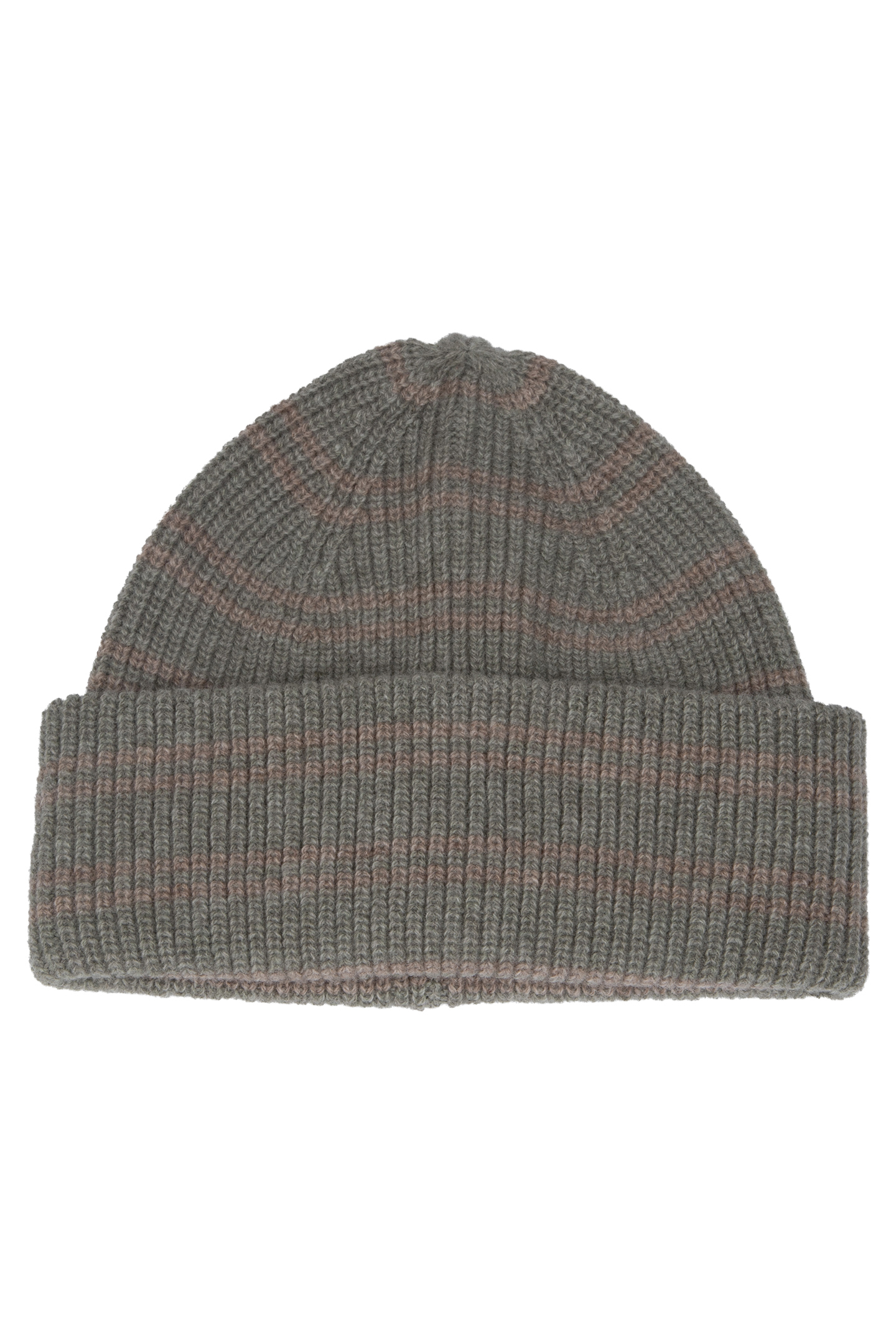 WOOL STRIPE BEANIE GREEN MELAN 1