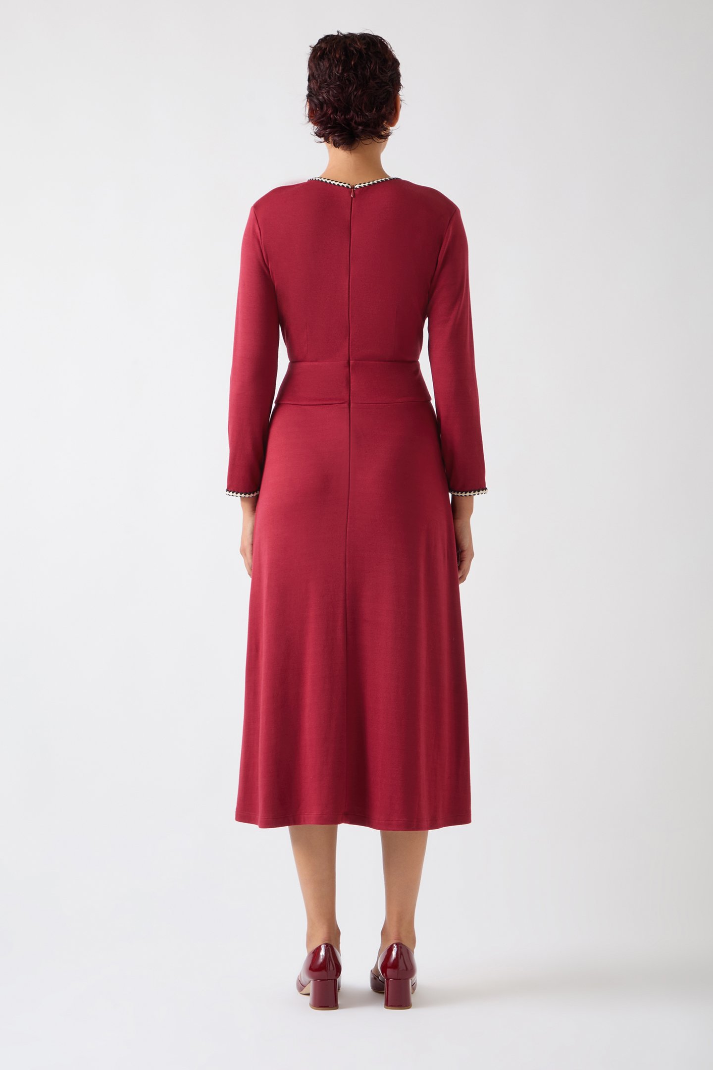 DR ASTRID PONTE DRESS DARK RED 6
