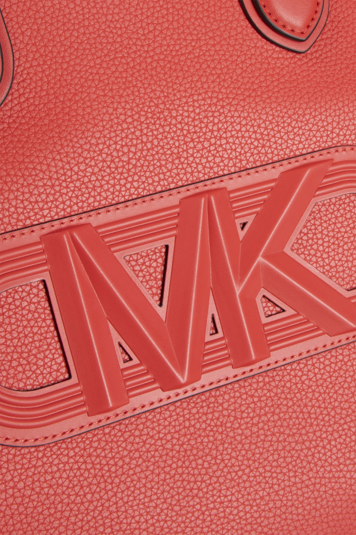 LEATHER GRAB TOTE BAG IN CORAL 5