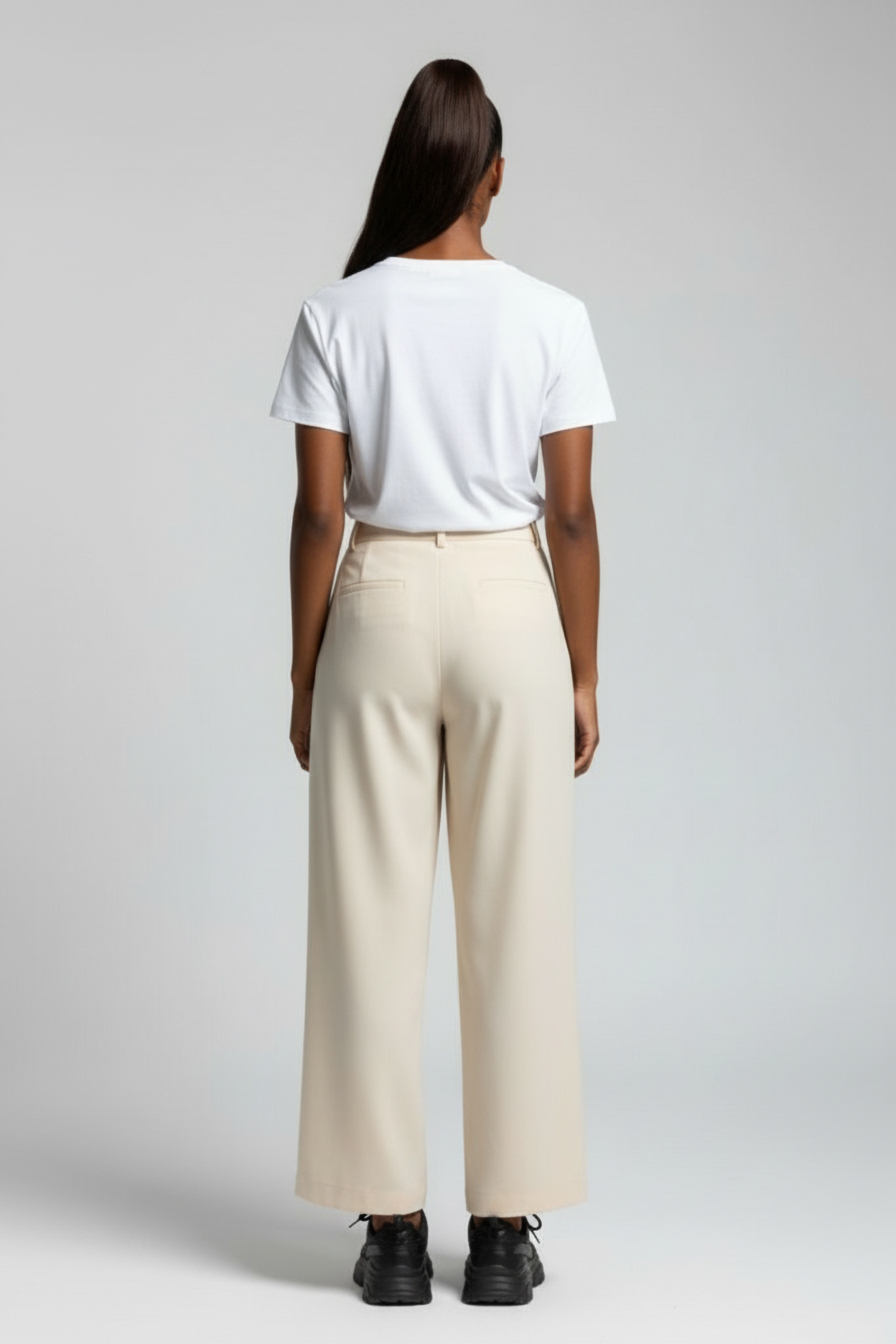 SLEEK TAILORED WIDE LEG SUIT TROUSERS CLASSIC CREAM 2
