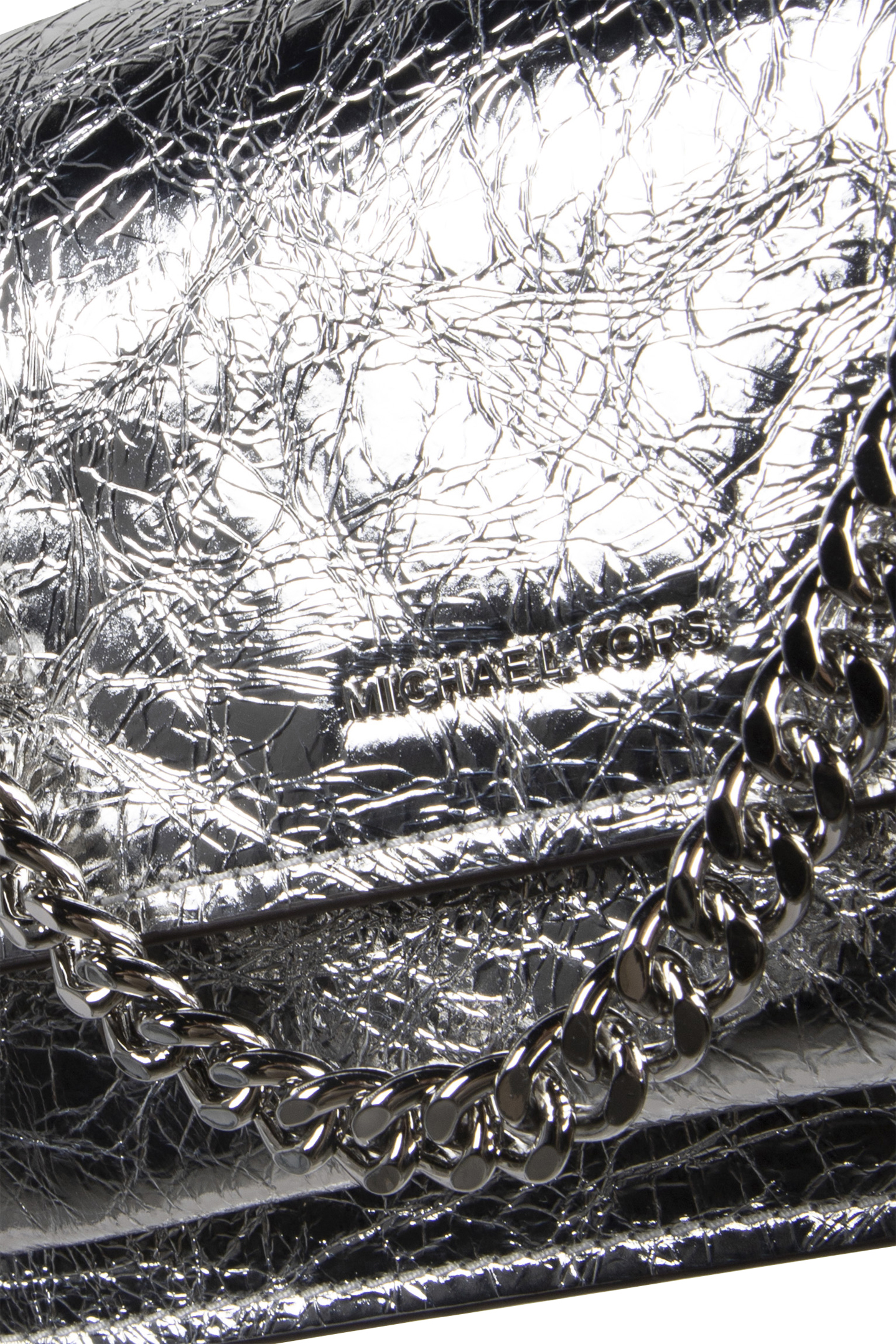 LEATHER SHOULDER BAG IN SILVER 5