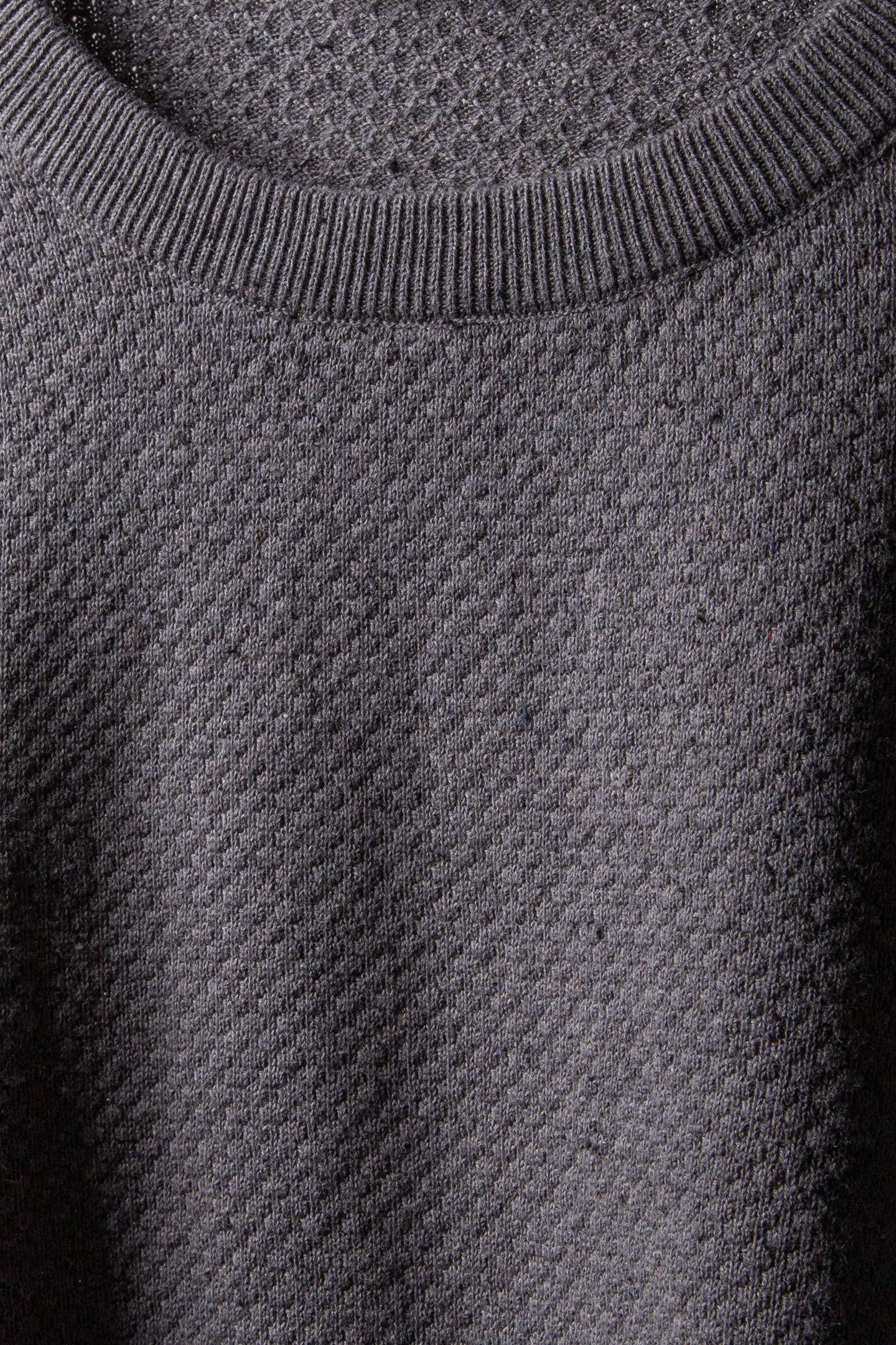 SS NEPS TEXTURE STITCH SWEATER CREW DARK GREY 4