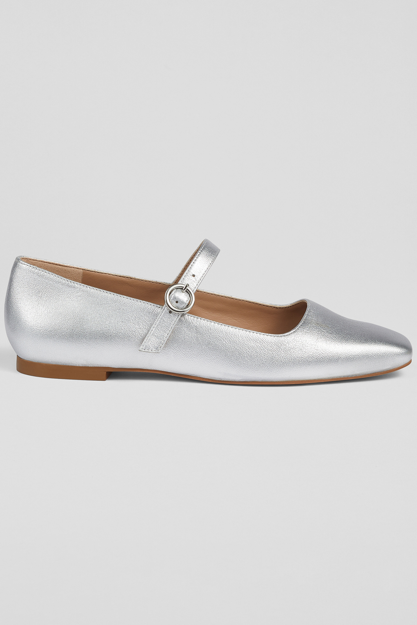 FL WILLOW MARY JANE FLAT SILVER 1