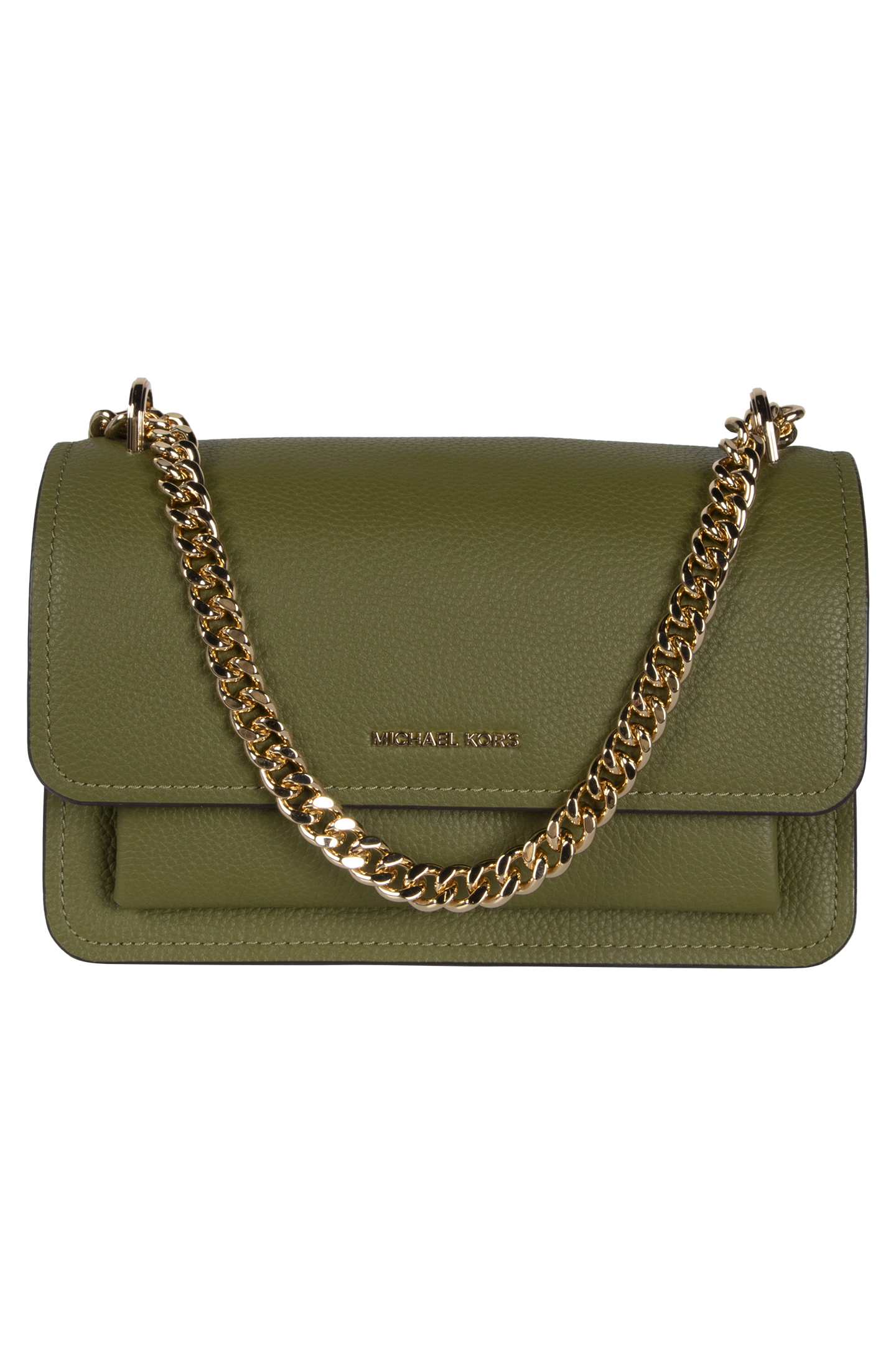 LEATHER SHOULDER BAG IN OLIVE 2