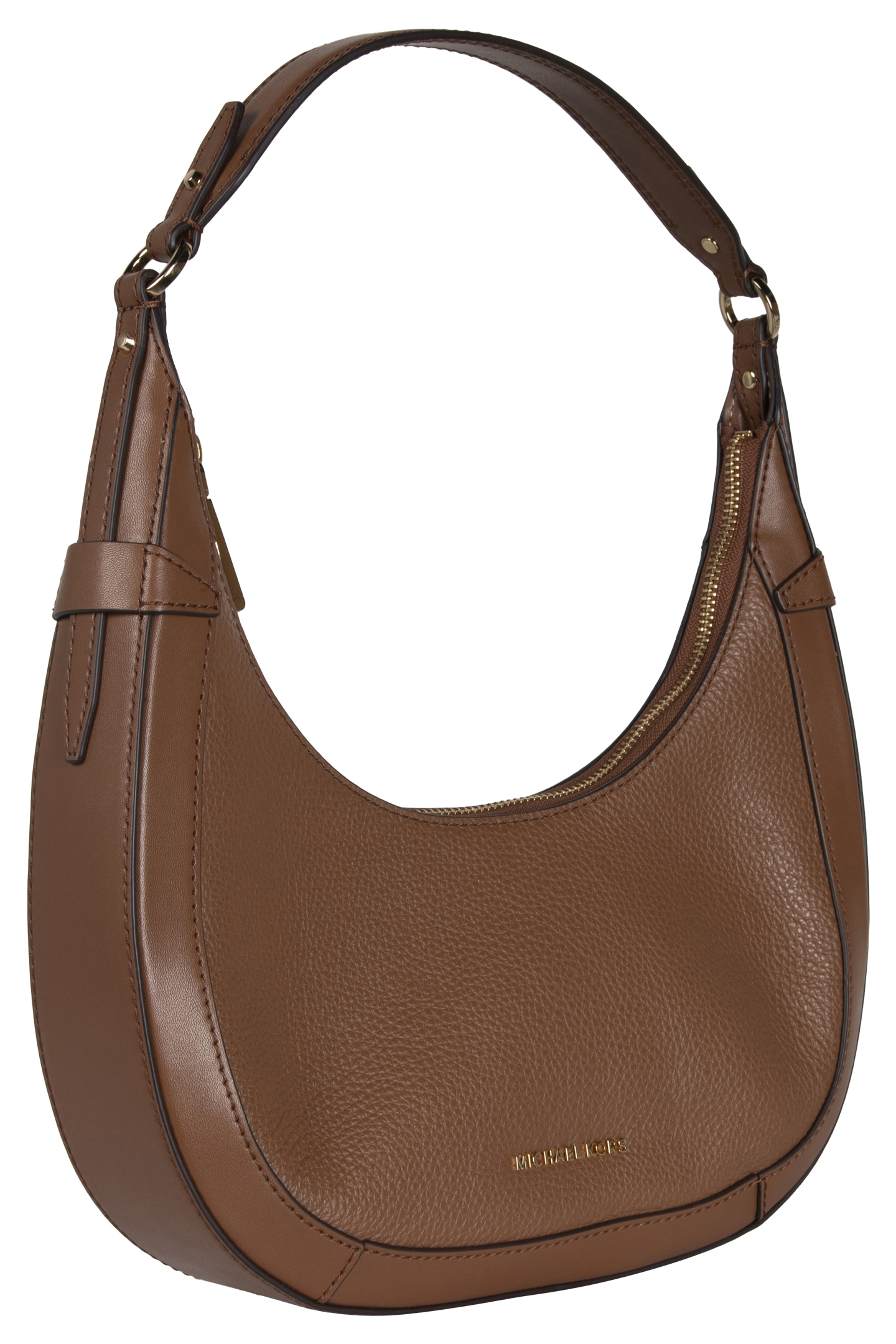 CRESCENT TOP ZIP SHOULDER BAG IN BROWN LEATHER 4