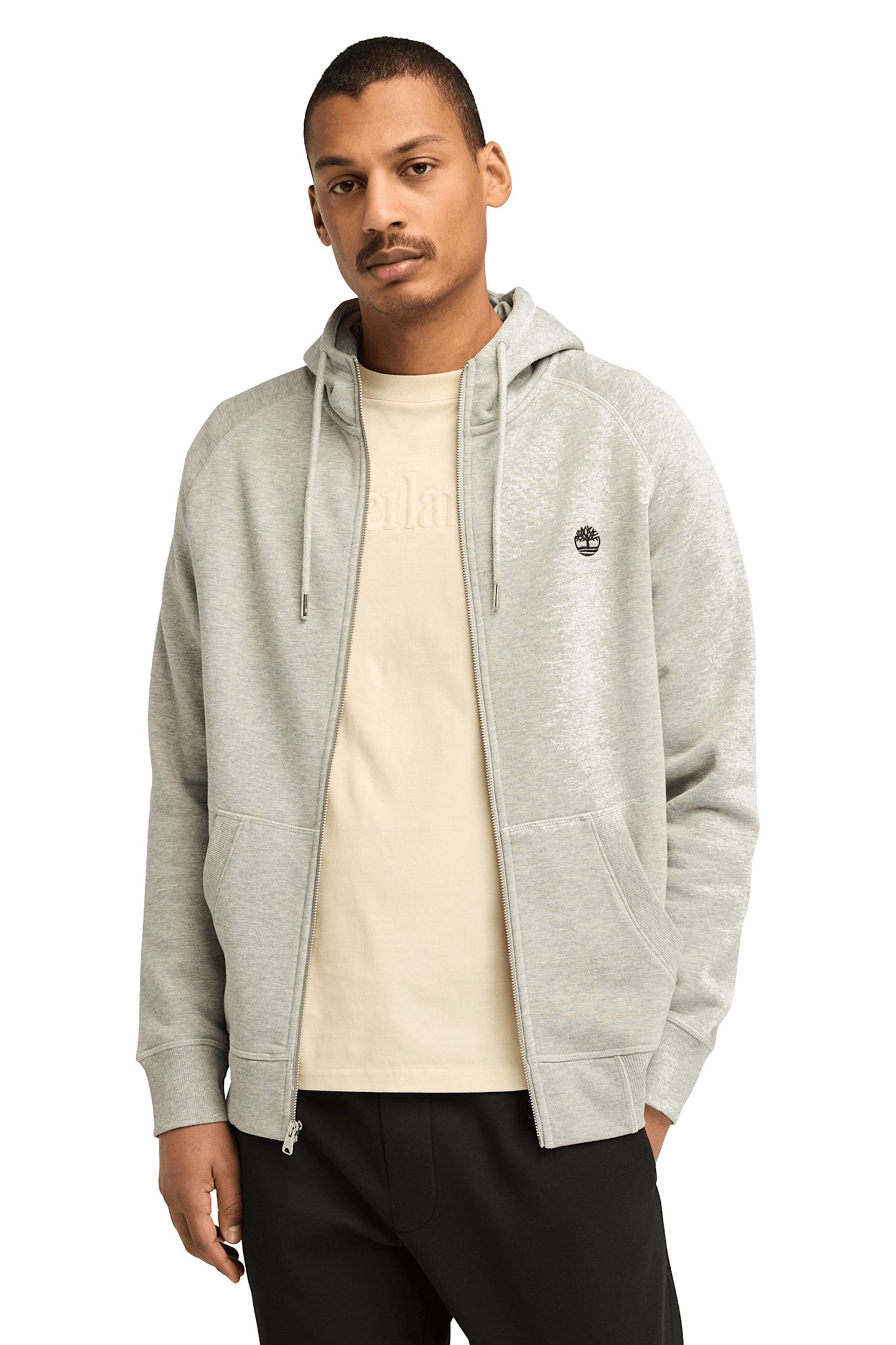 EXETER RIVER BRUSHED BACK FULL ZIP HOODIE MEDIUM GREY HEATHE 1