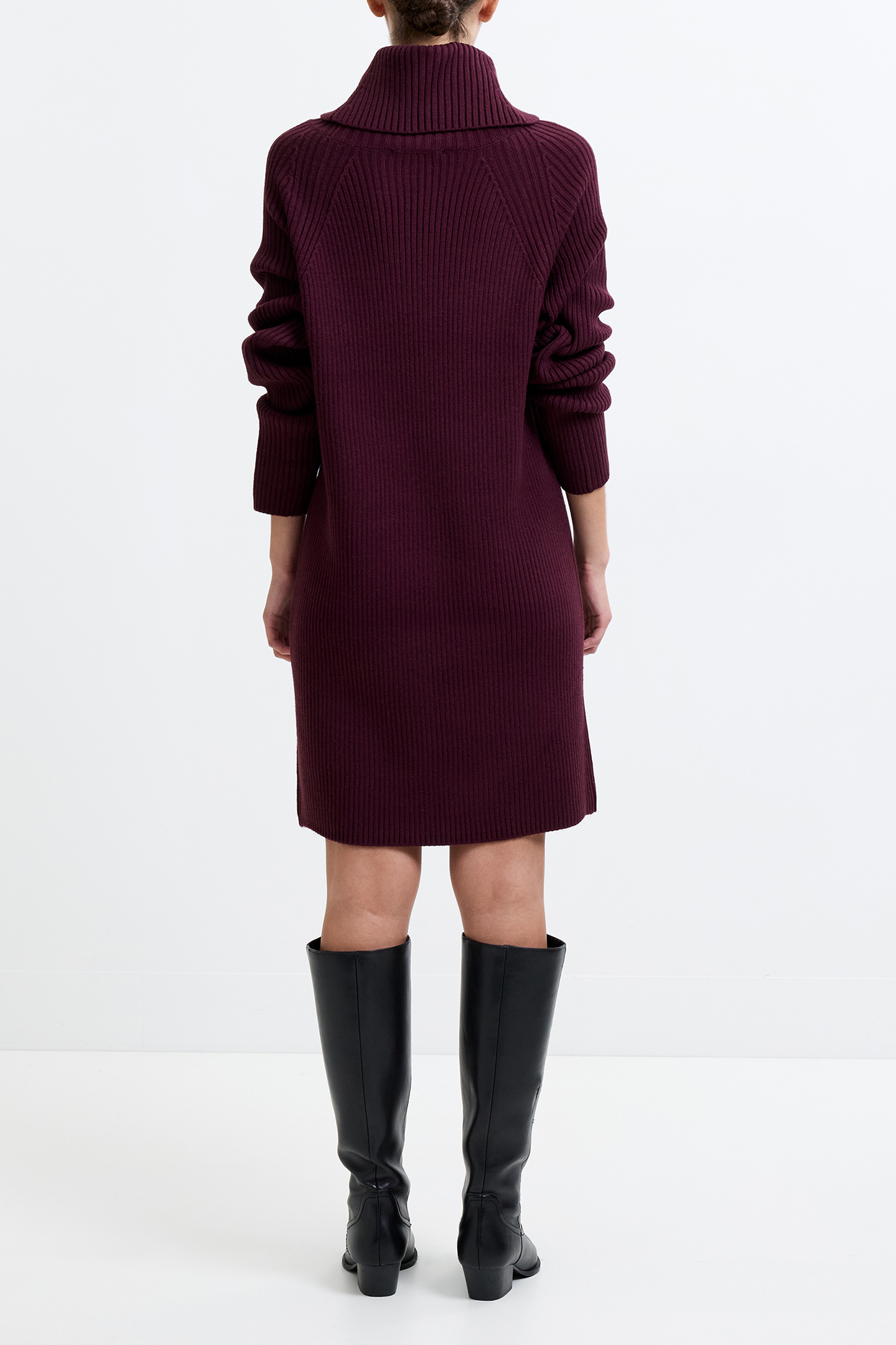 BABYSOFT RIBBED DRESS BURGUNDY RED 3