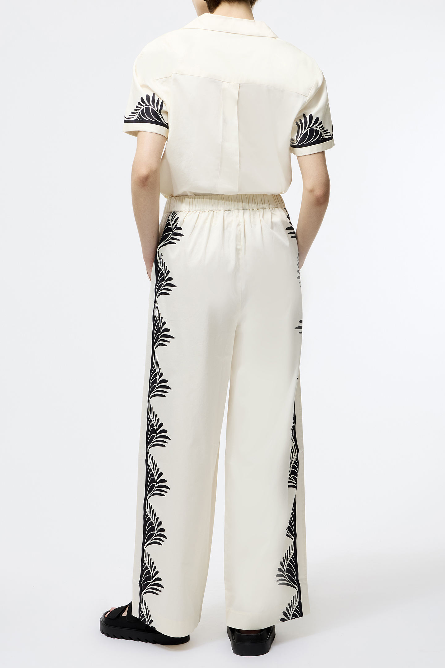 NOLA ALEXIS PRINTED TROUSER CREAM/BLACK 2