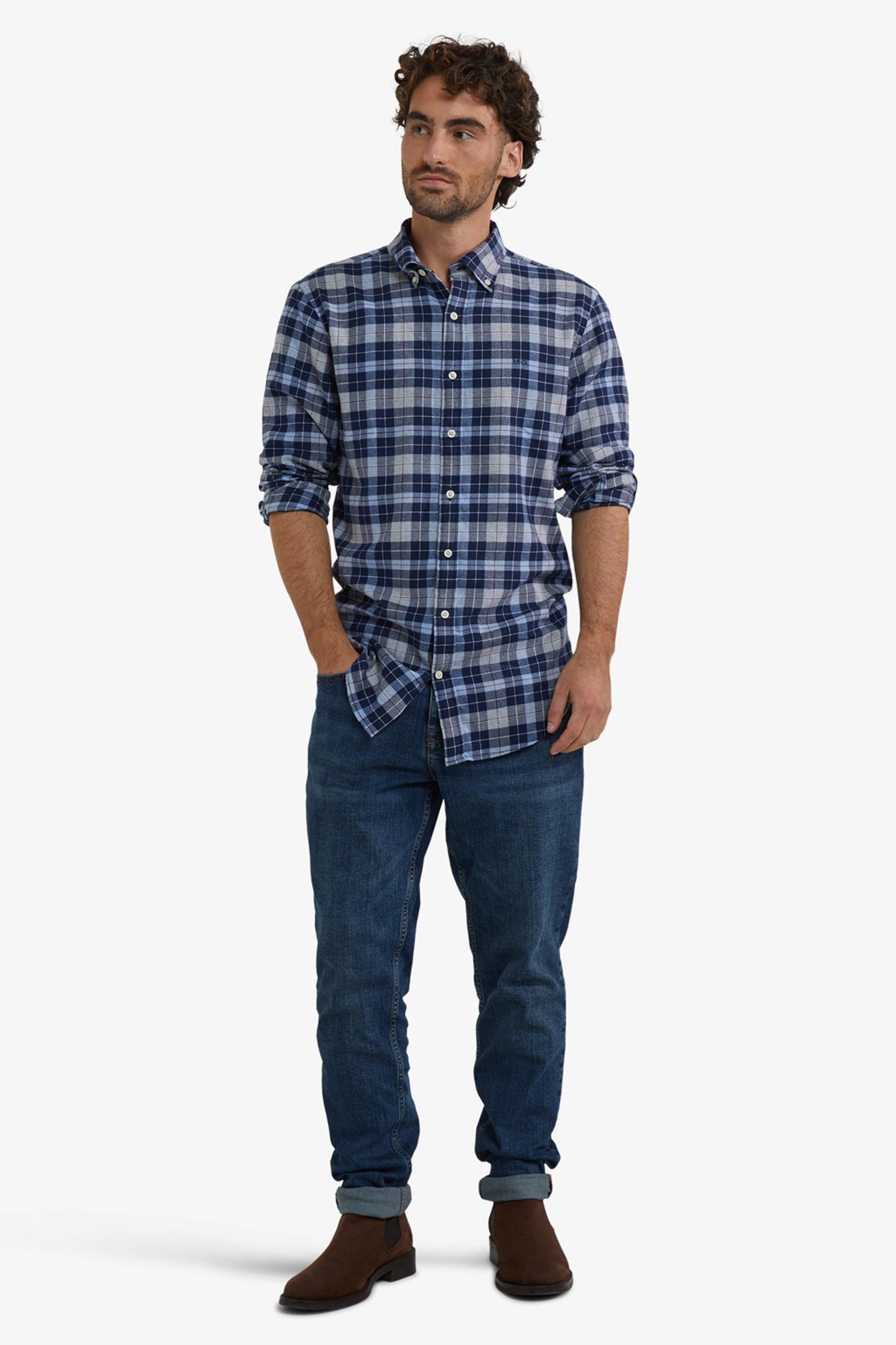FLANNEL CHECK SHIRT LIGHT BLUE 2