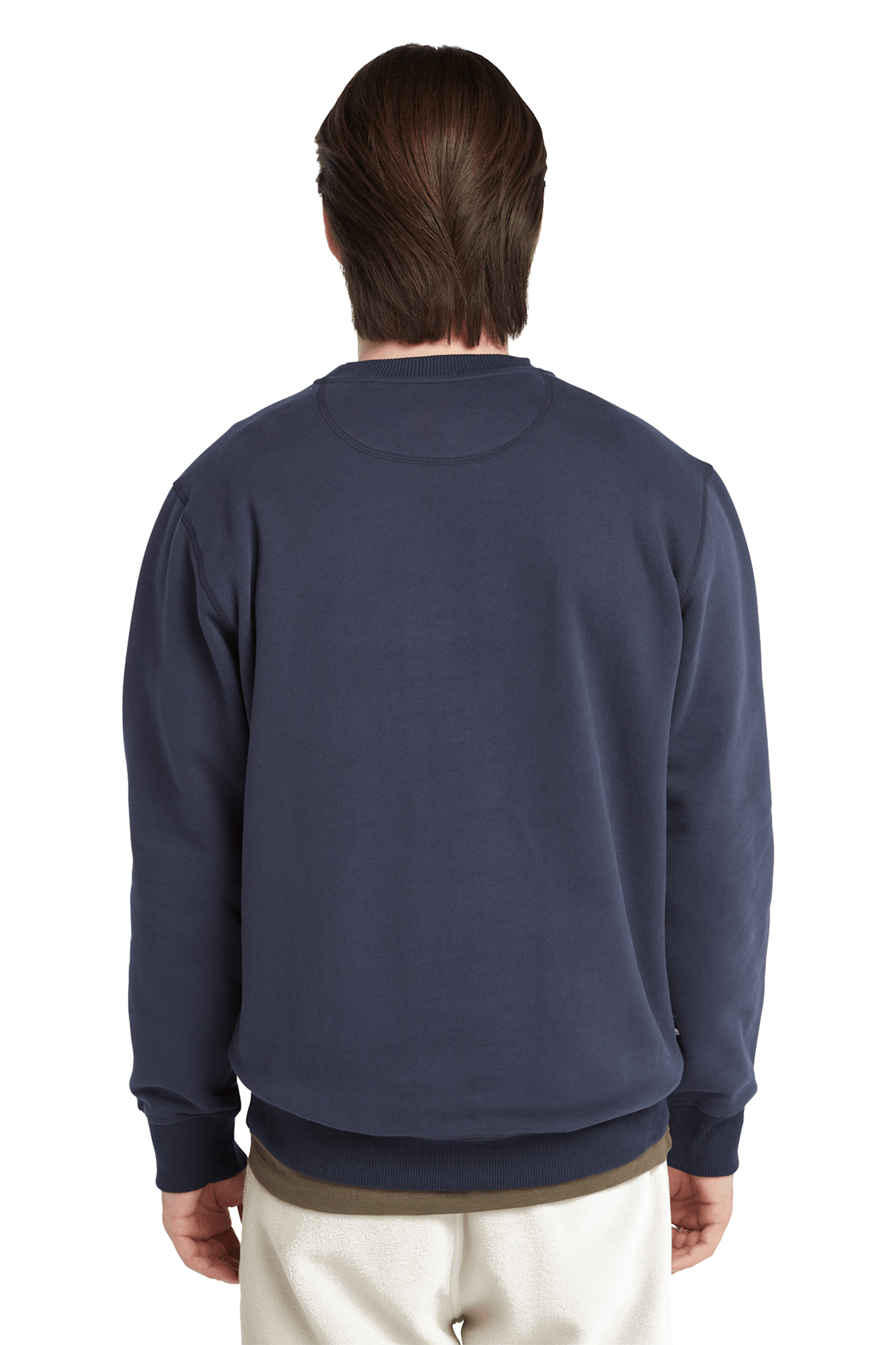 EMBROIDERY LOGO BRUSH BACK CREW NECK DARK SAPPHIRE 2